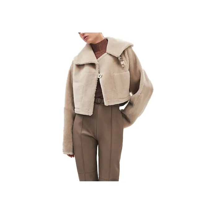HERMES SS23 Leather Jacket Women's Khaki