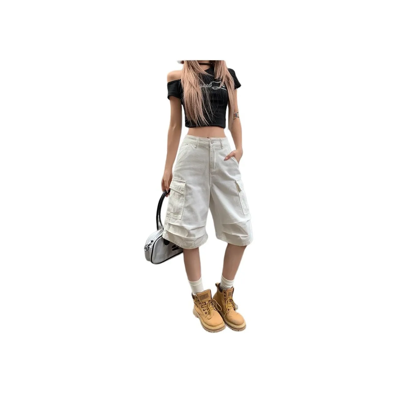 MPOX Denim Shorts Women's White