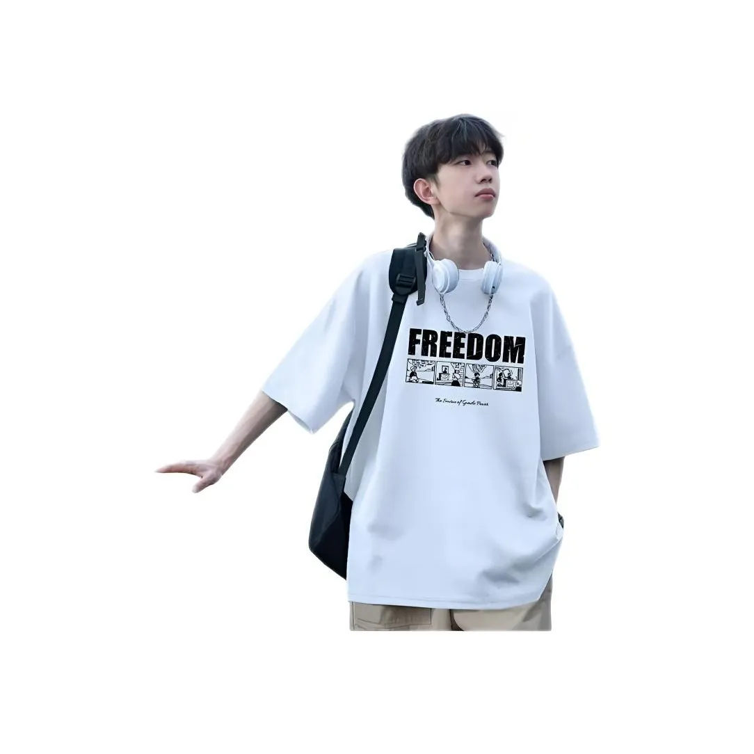 Wooden Rabbit 100% хлопок T-рубашка с полыми рукавами и модным позиционированием стиля Hip Hop мужская