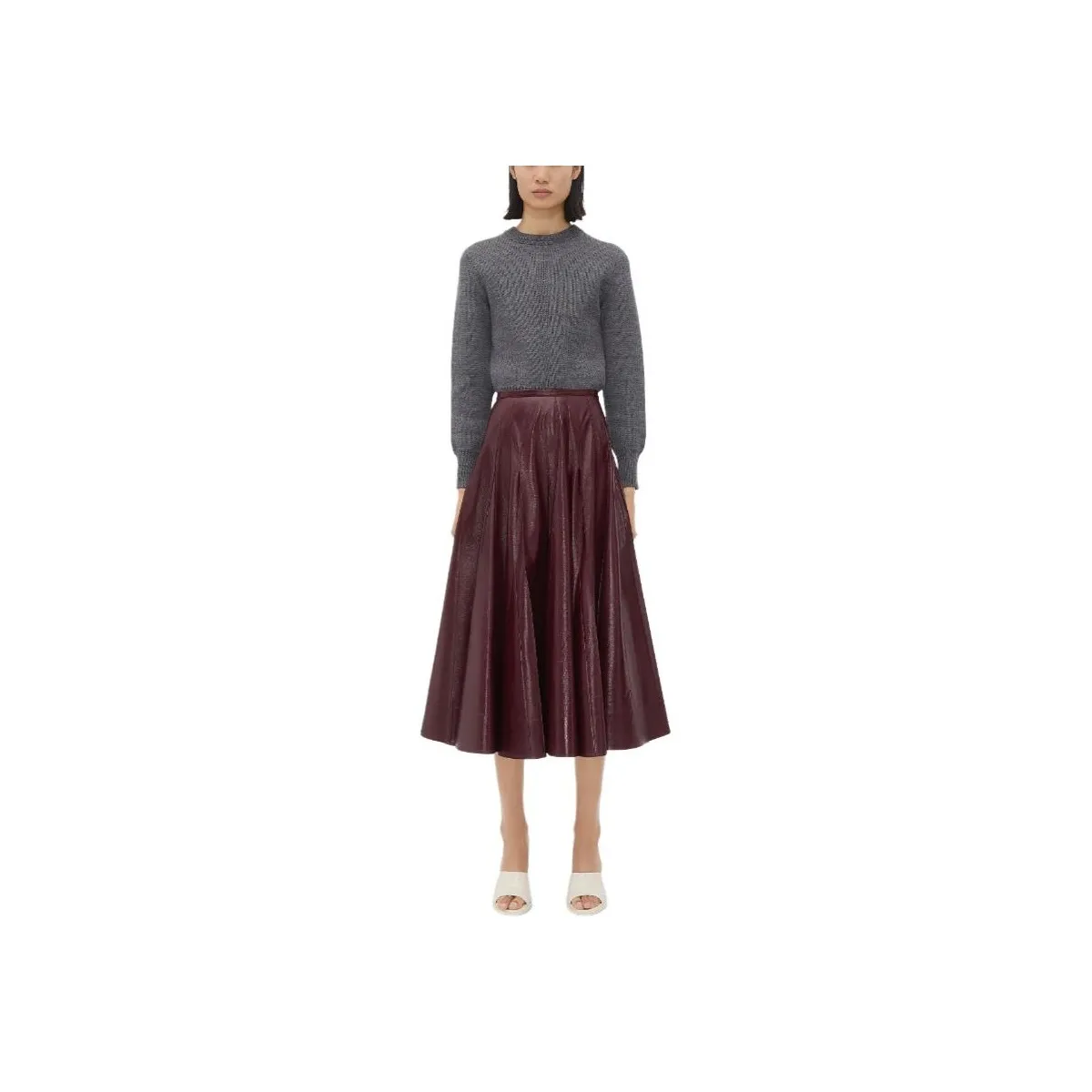 Bottega Veneta Shiny Leather Skirt