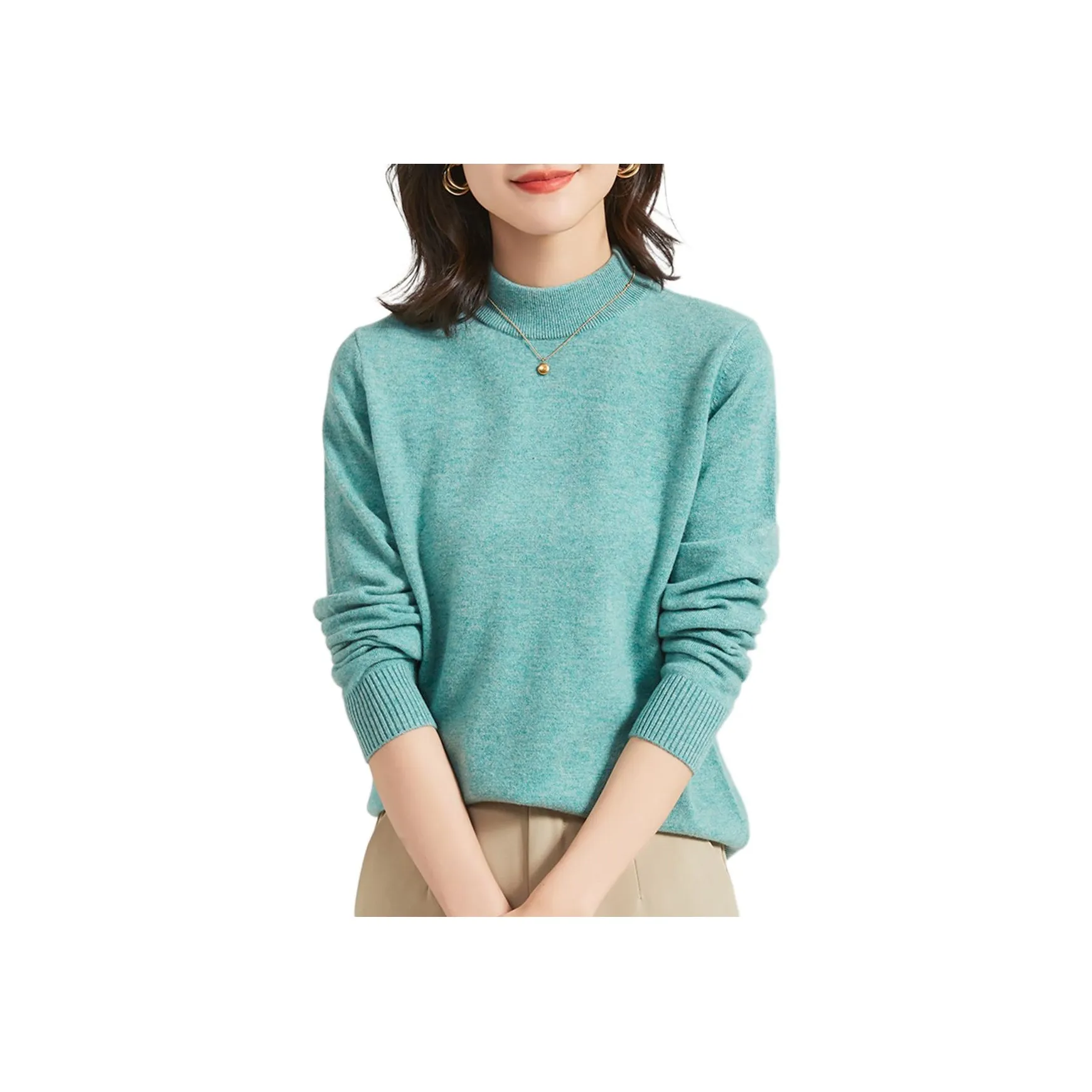 JINJU Трикотаж Женский Цветочный Зеленый