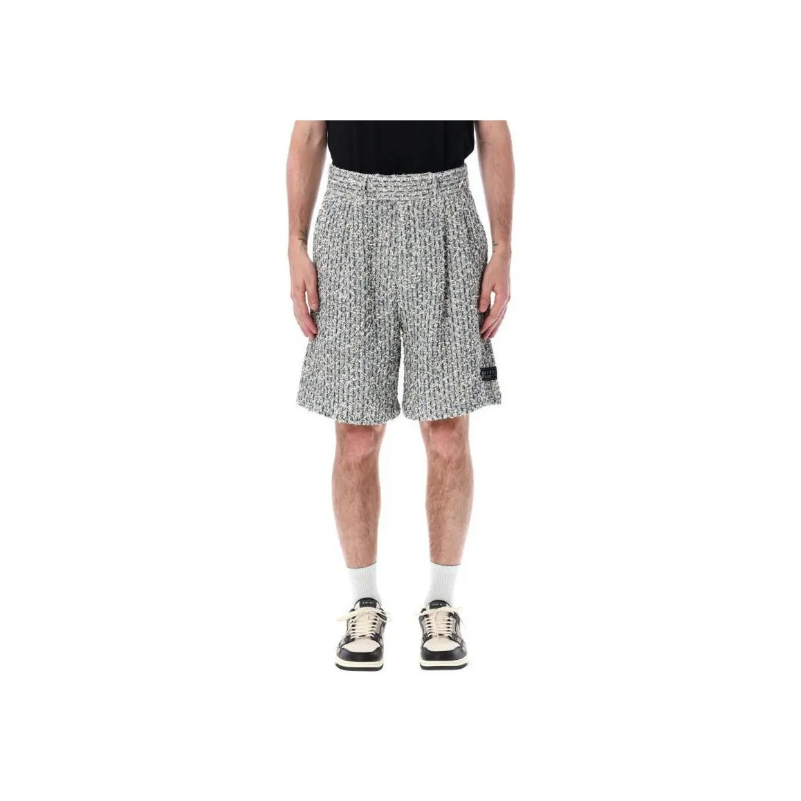 AMIRI Bouclé Logo Patch Tailored Shorts