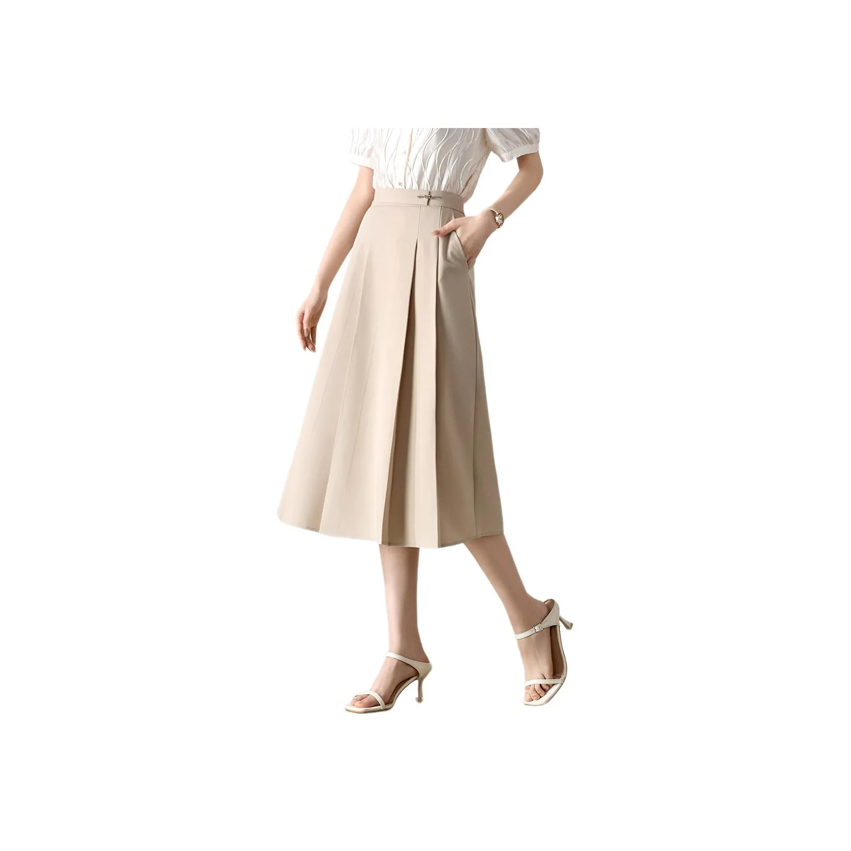 XWI Повседневный Длинный Юбка Женские Хаки