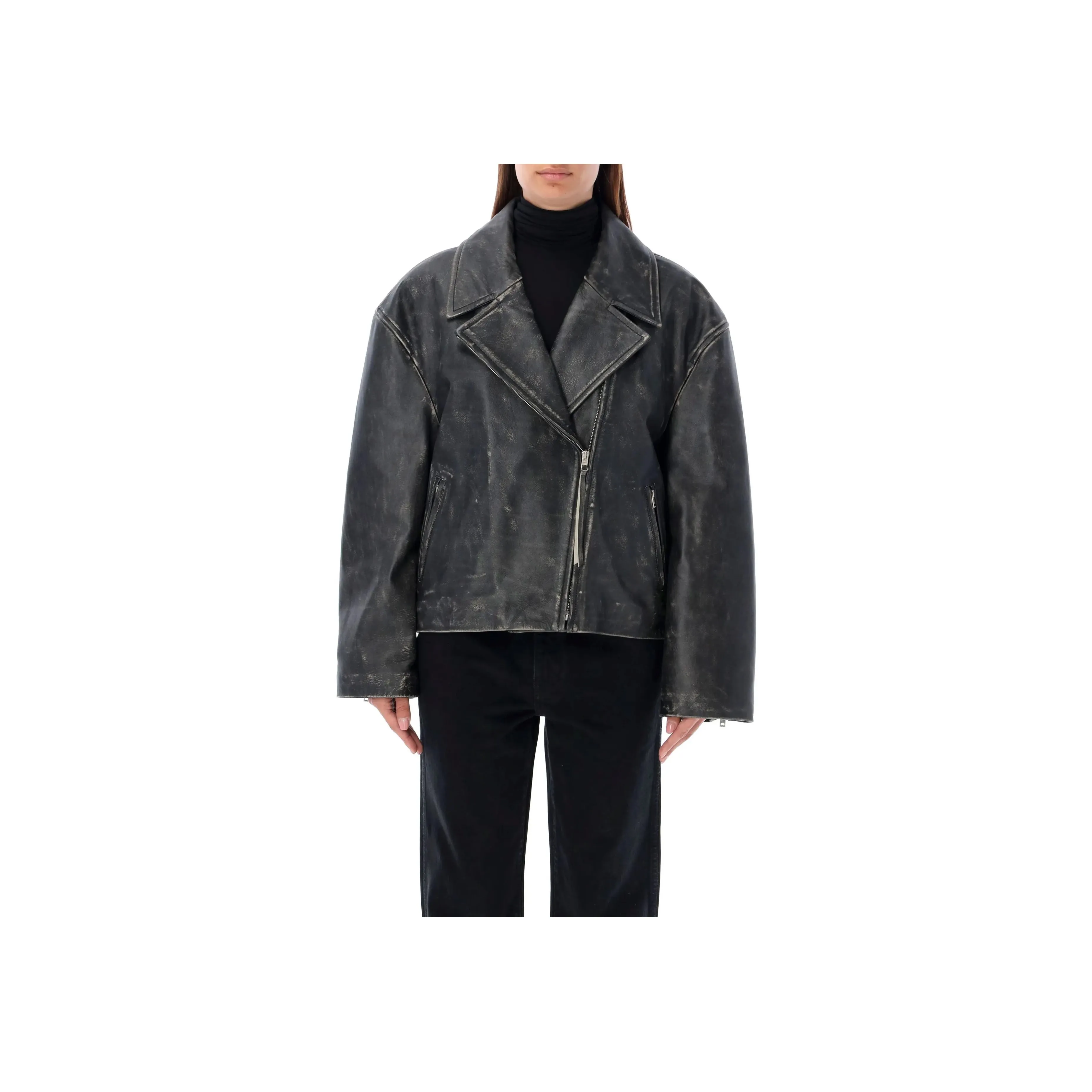 Acne Studios Logo Embossed Lilket Biker Jacket