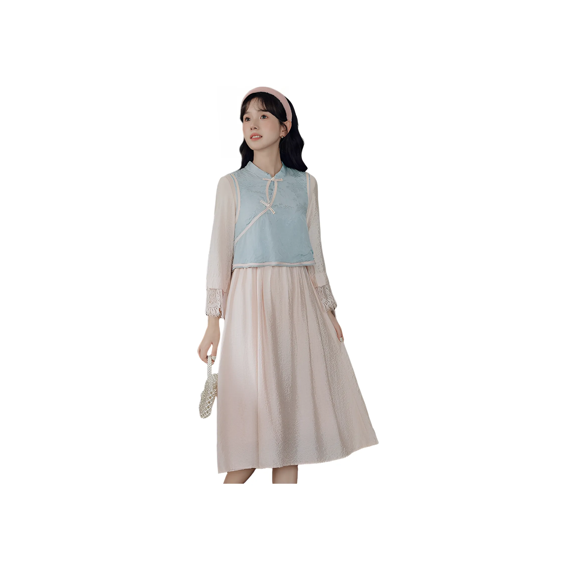 HUICUIGE Длинное платье с длинными рукавами женское