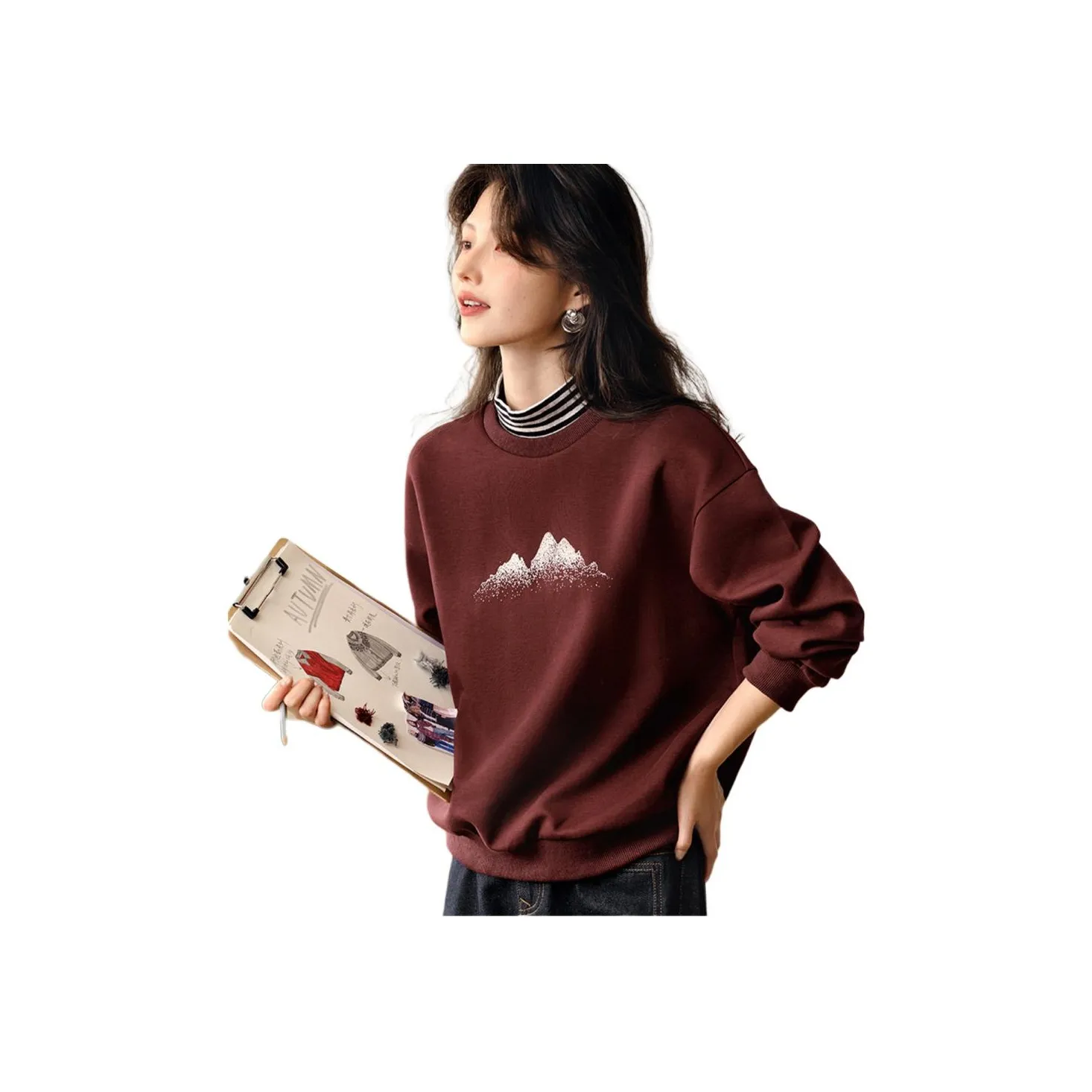 XWI Red Stripes Women's Sweatshirts XWI Красные Полосы Женские Свитшоты