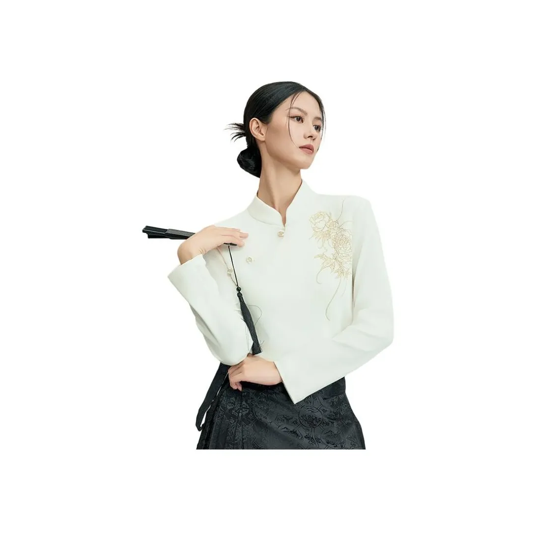 XINGHEHANGE Новый китайский стиль National Ветер Ming DYNASTY Длинный Sleeved Китайская юбка с узором "конское лицо" Топ Женские