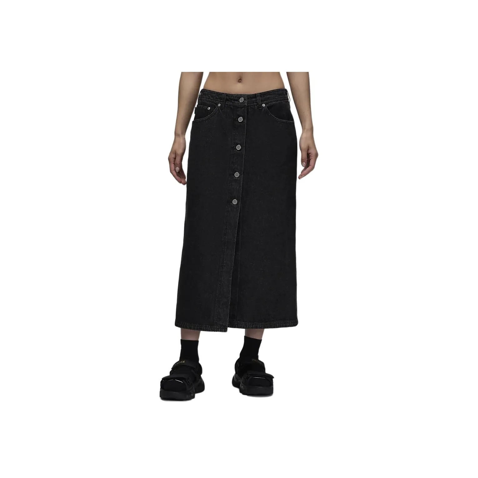 Nike Air Jordan Denim Long Skirt Women's Black