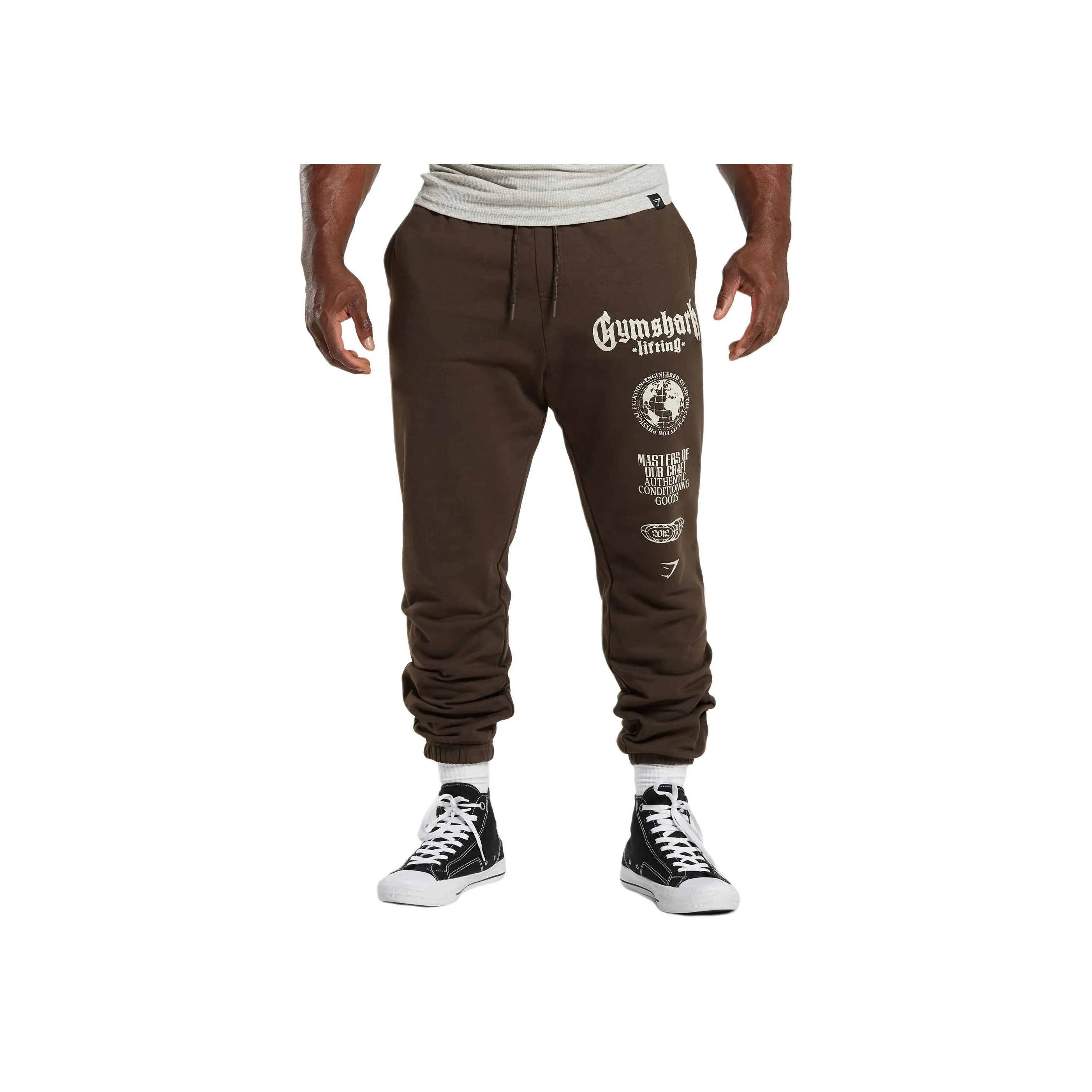GYMSHARK Knitted Sports Pants Men's Brown