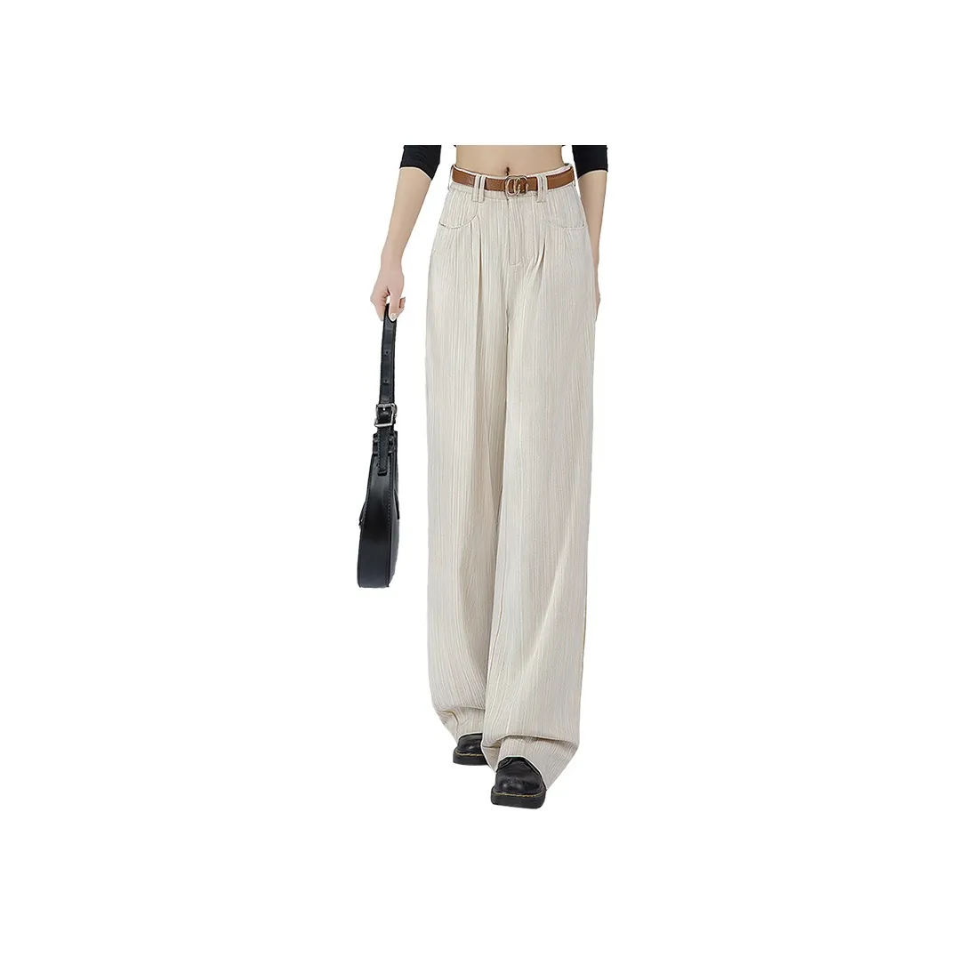 Cypress House Повседневные брюки Женские Бежево-желтые Полосы