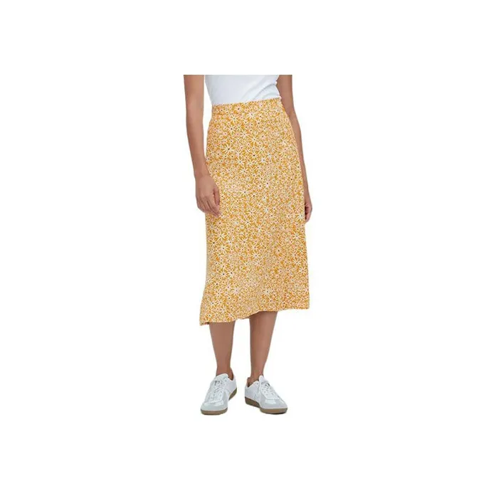 UNIQLO Лимонно-желтая Женская Повседневная Длинная Юбка