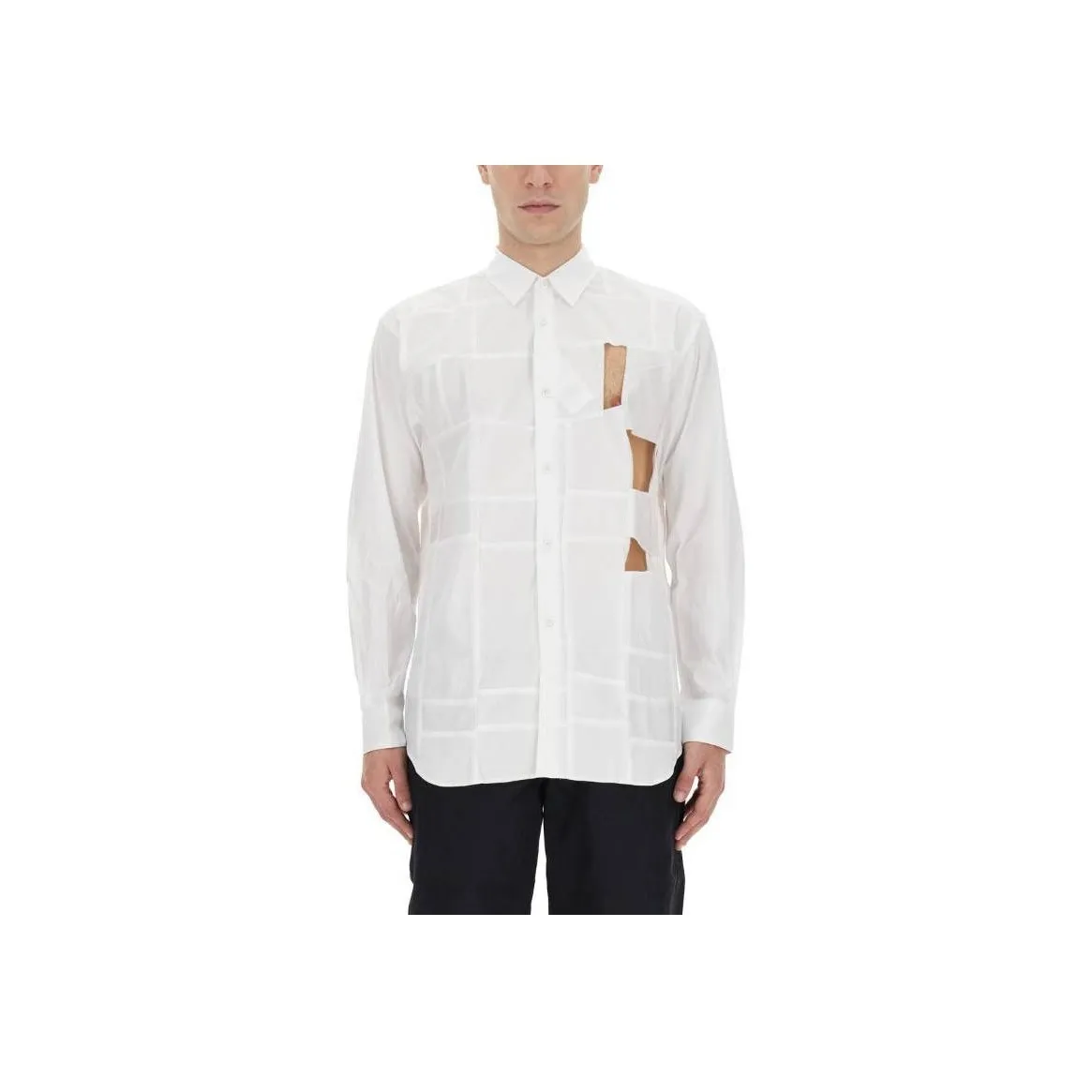 Comme Des Garçons Shirt Cut Out Buttoned Shirt