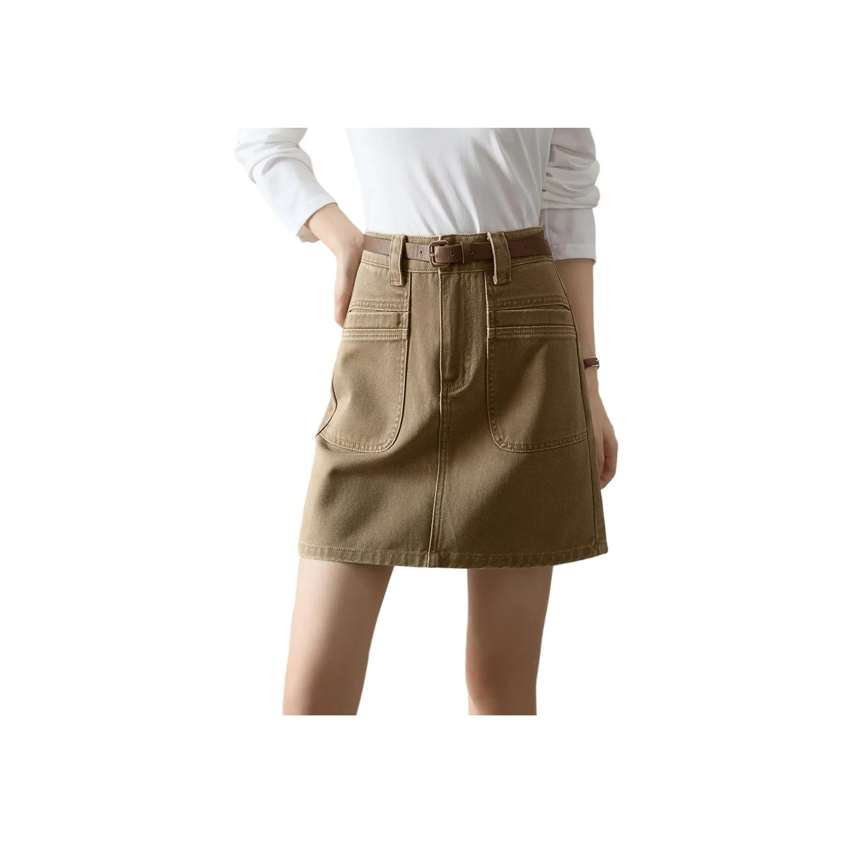 Mo Han Yi Mei Джинсовые короткие юбки Женские Хаки