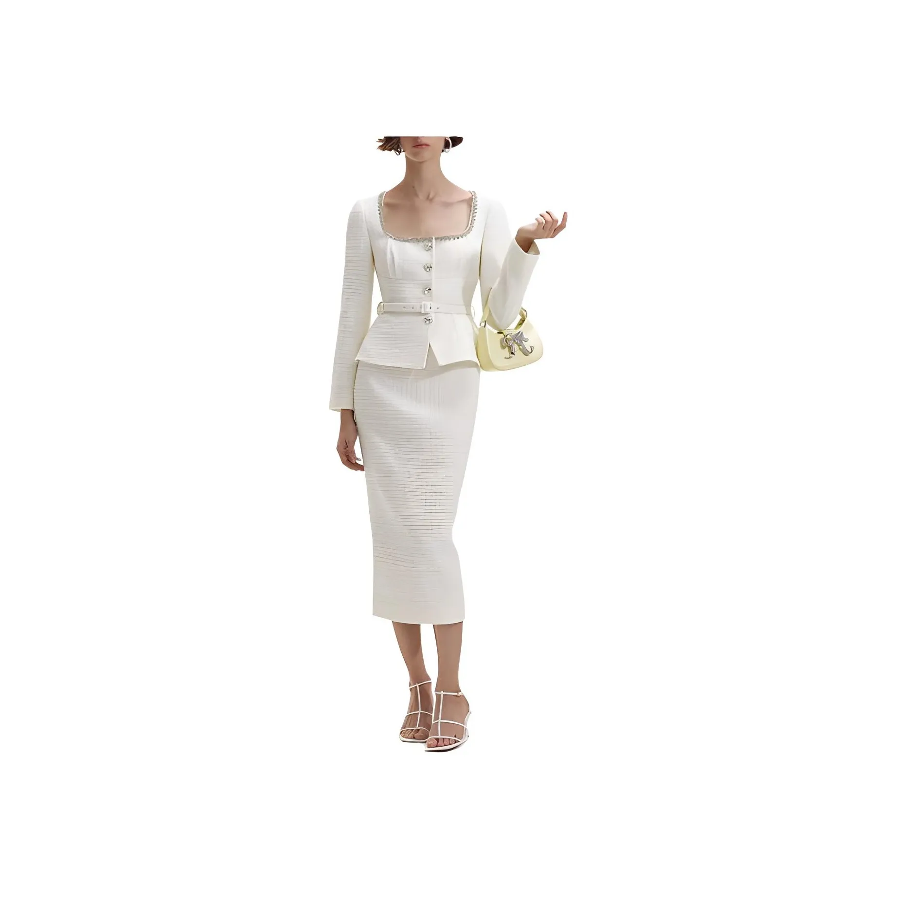 Self portrait Long Sleeved Dress Women's Pure White