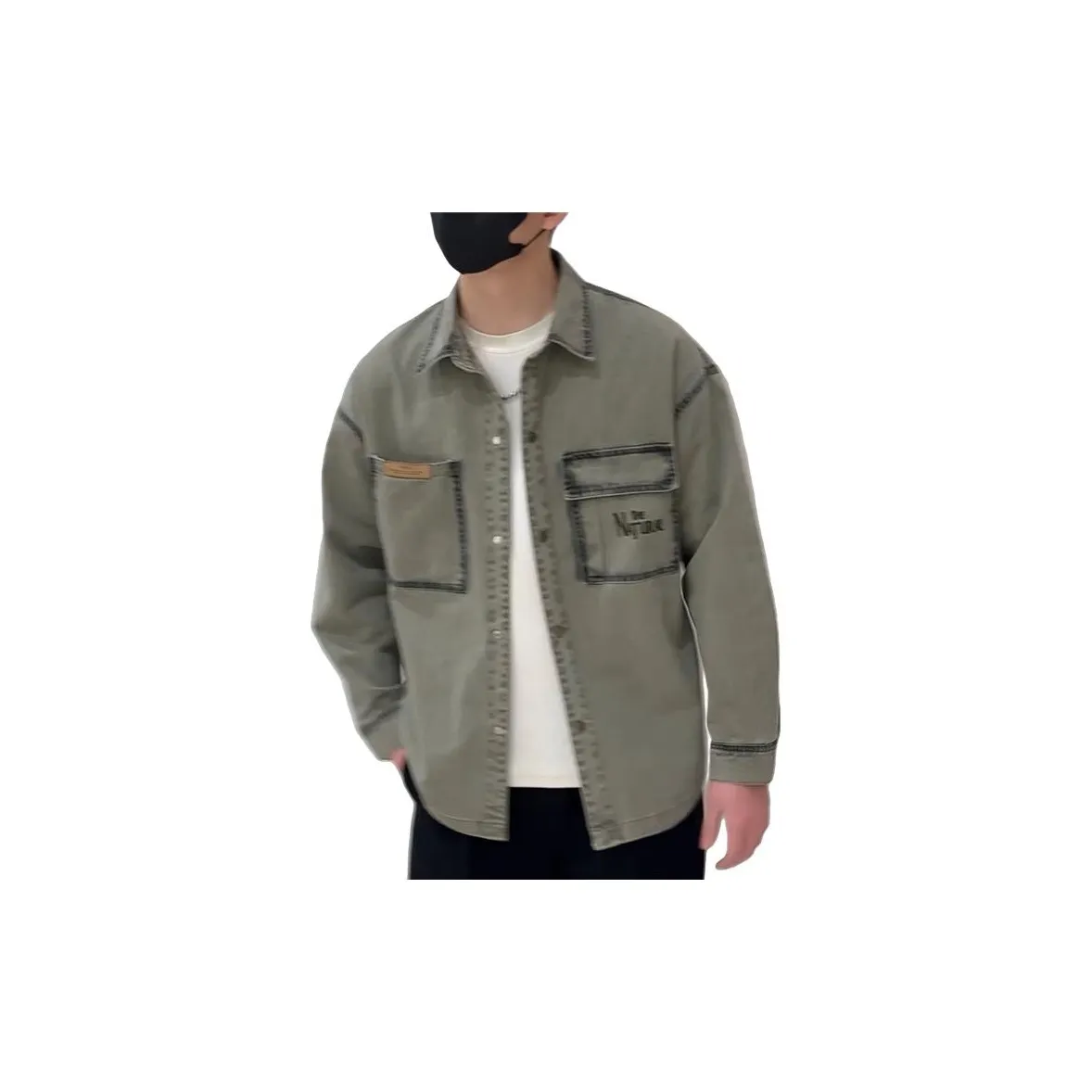 TAIZILONG Армейский зеленый Мужской Джинсовые куртки