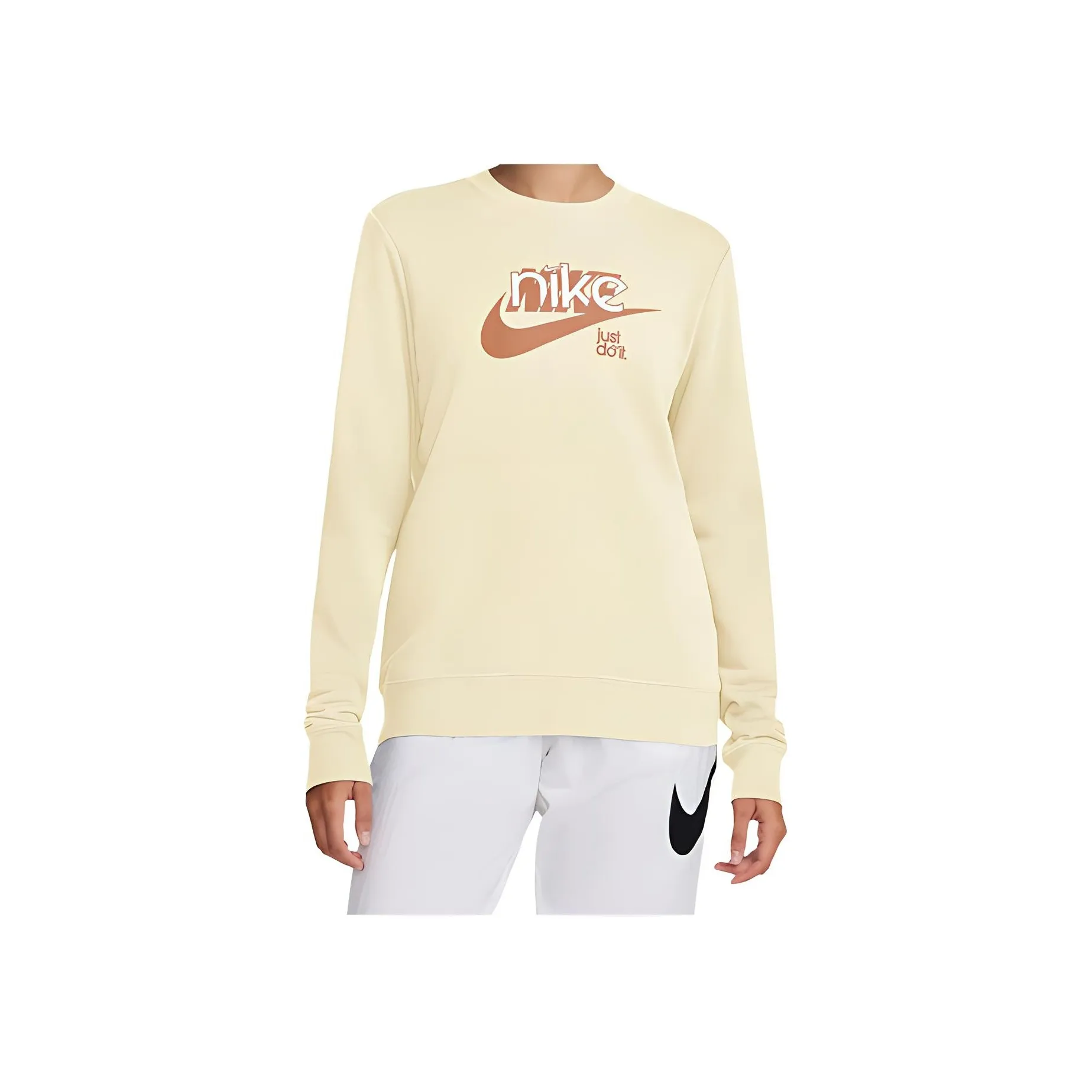 Nike Swoosh 'Coconut Milk/Amber Brown/White' Sweatshirt