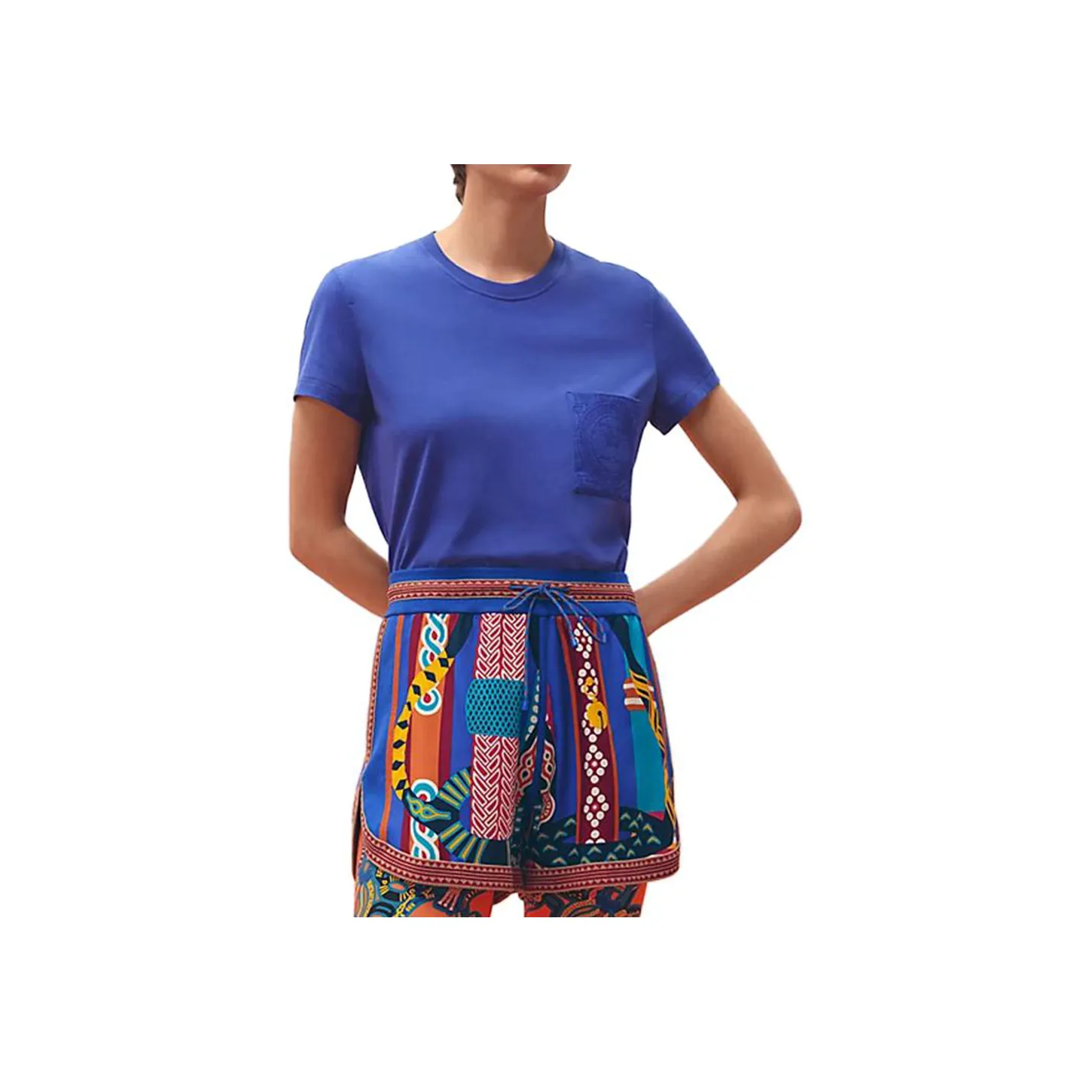 HERMES SS23 T Рубашка Женская Синяя