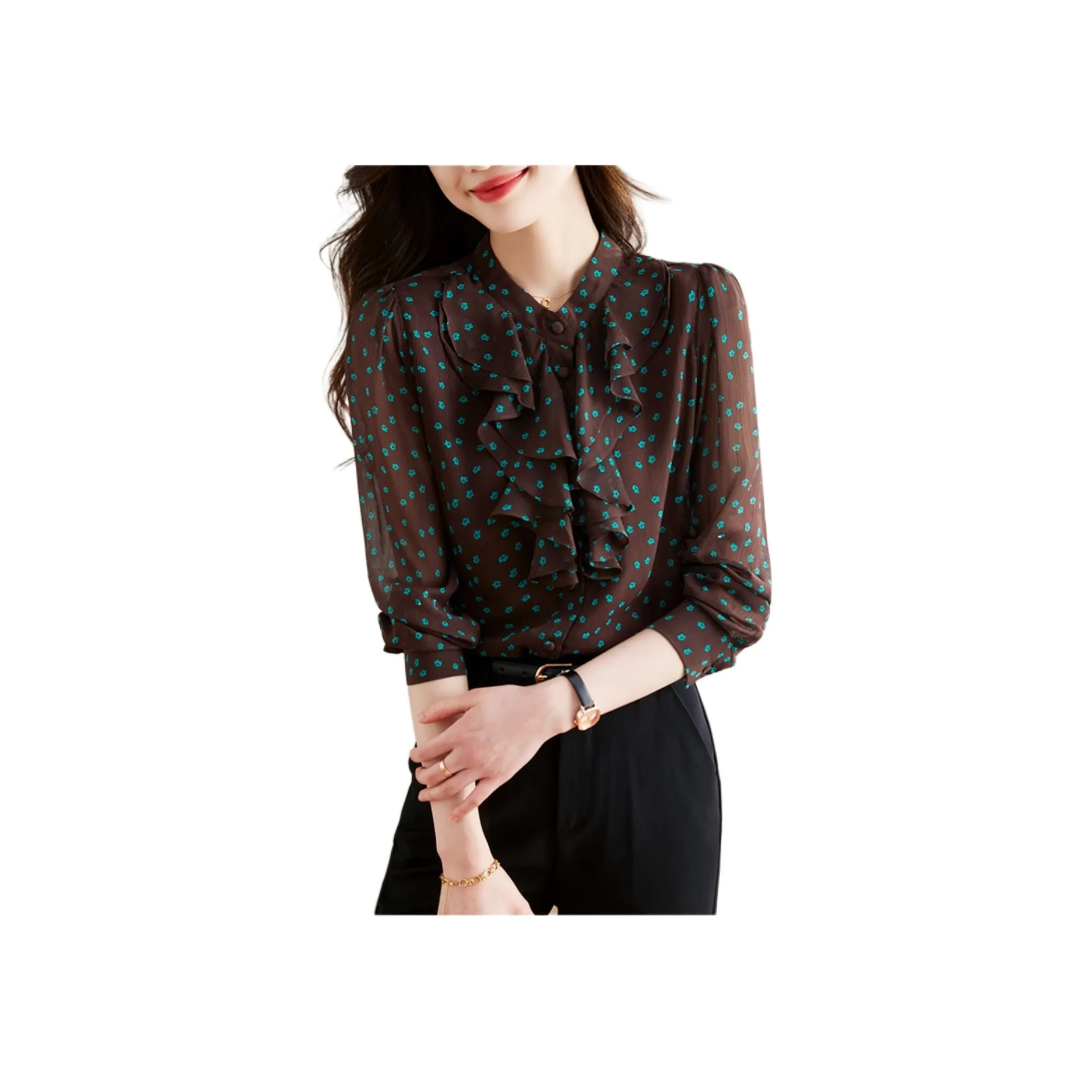 Korean Style Chiffon Shirt Women's Multicolor
