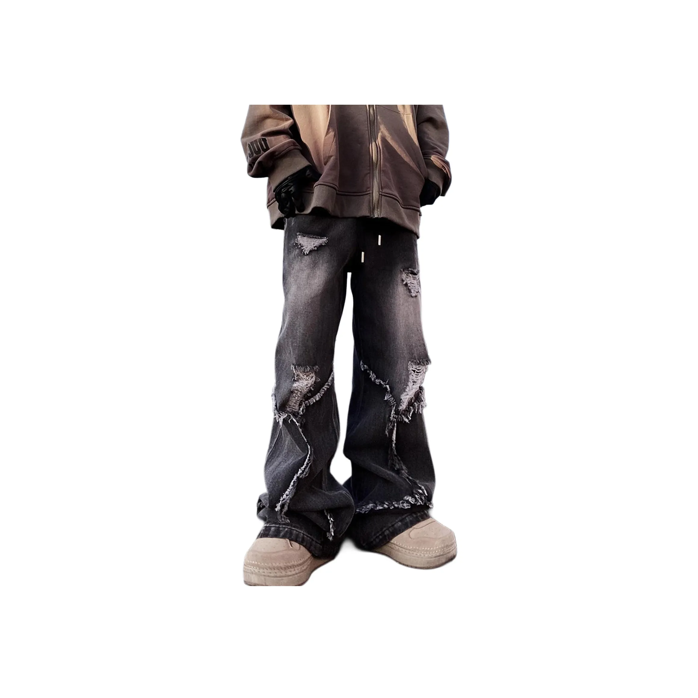 PISYPOX Черные Унисекс Джинсы