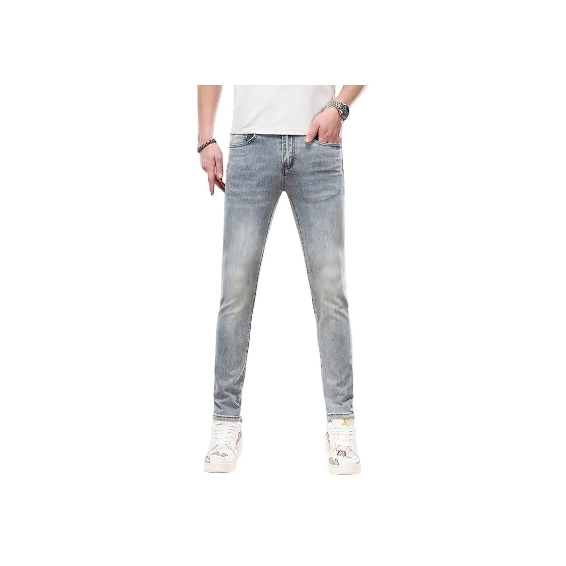 FRALAARRI Светло-синие мужские джинсы