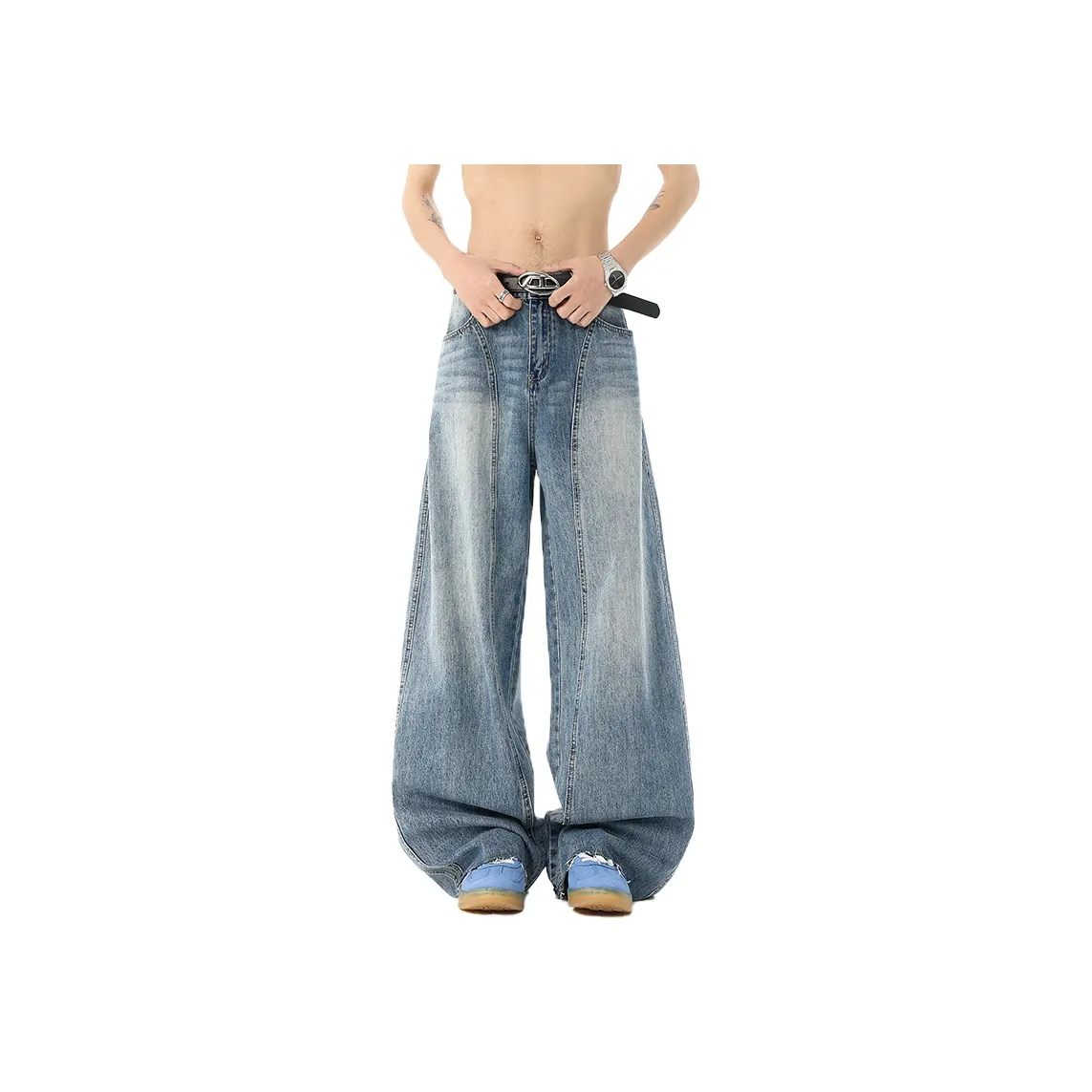 QOTRIOCK Jeans Unisex Blue
