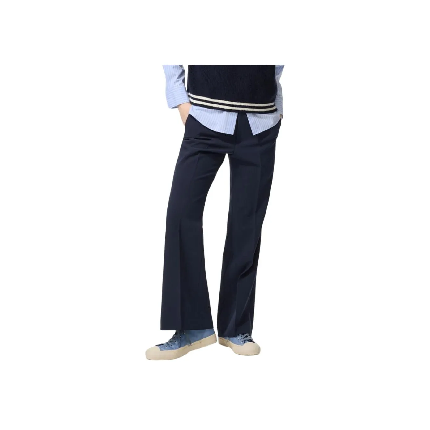 UNIQLO Темно-синие женские костюмные брюки