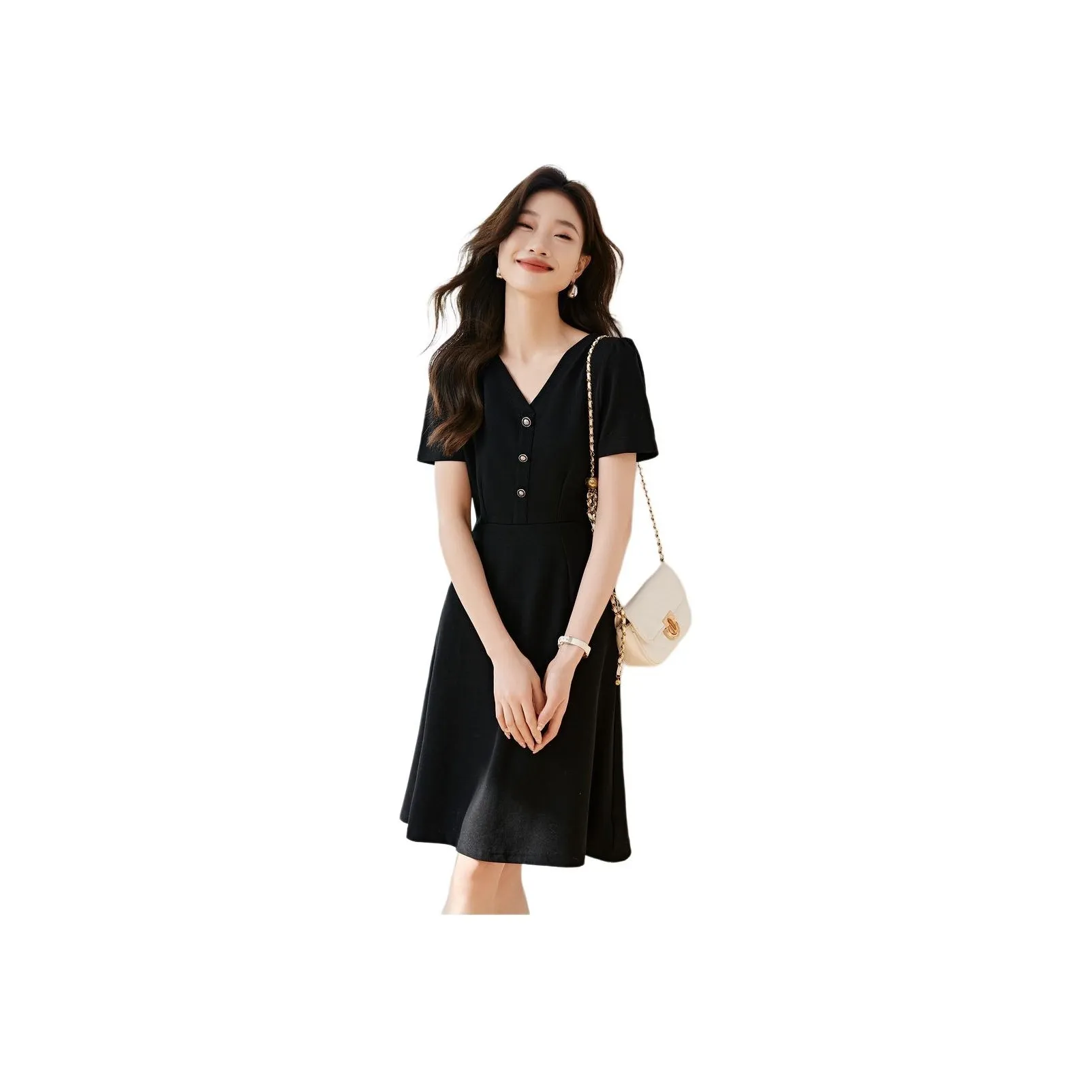 Mo Han Yi Mei Short-Sleeved Dresses Women's Black