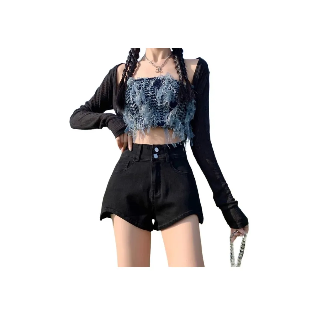 YEARNED Черные Женские Джинсовые Шорты