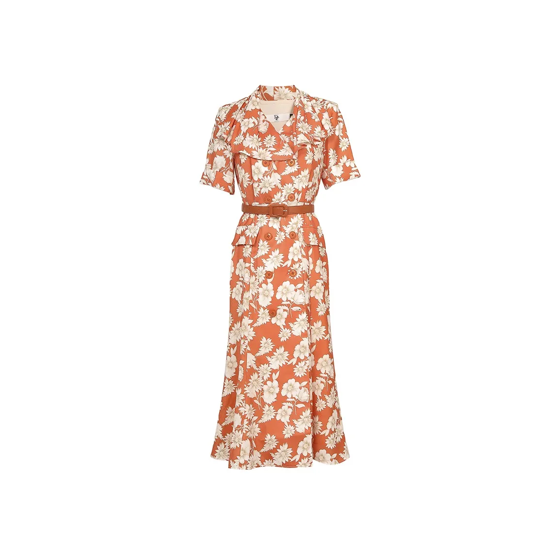 Duffy Fashion Short Sleeved Dresses Women's Orange Red