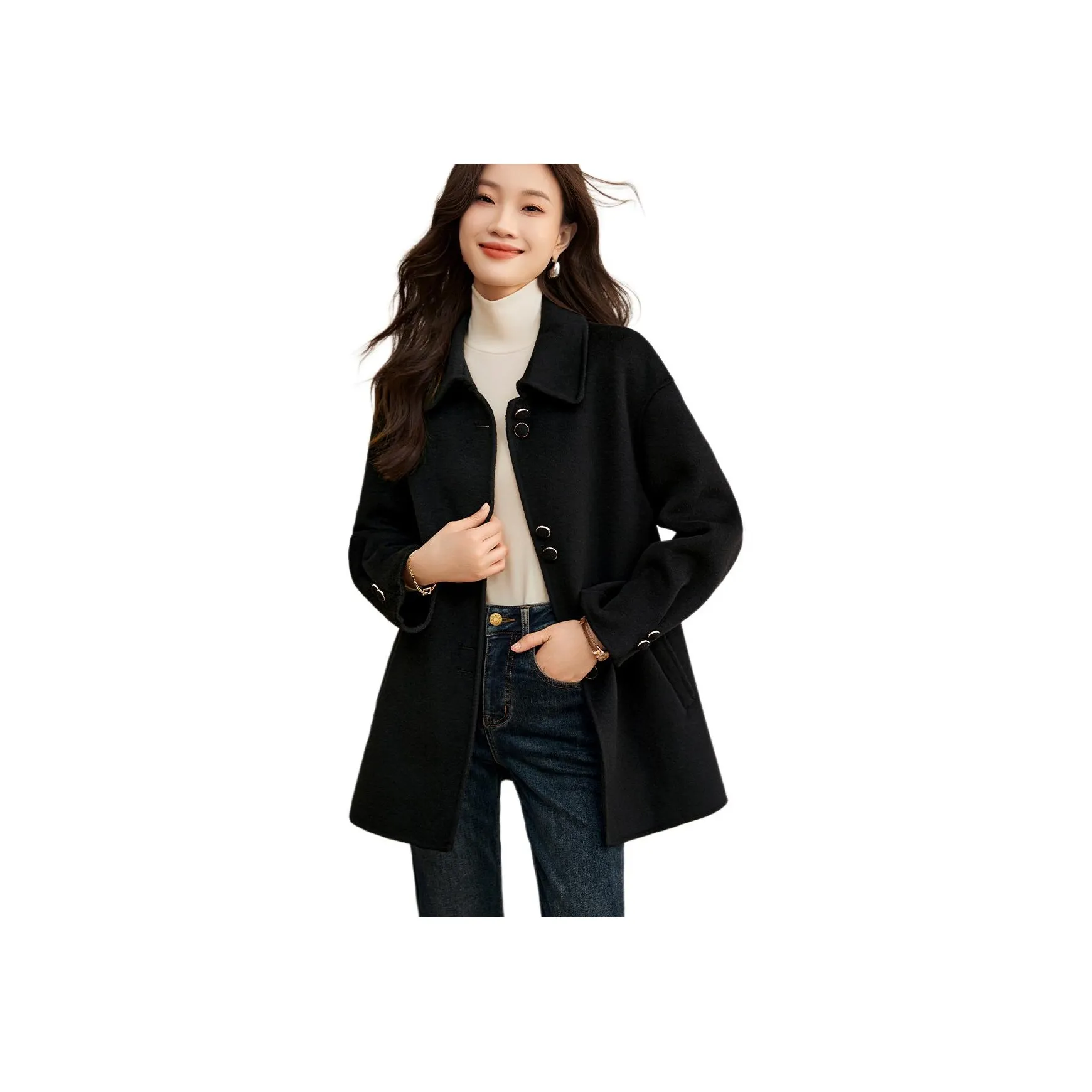 Mo Han Yi Mei Coats Women's Black