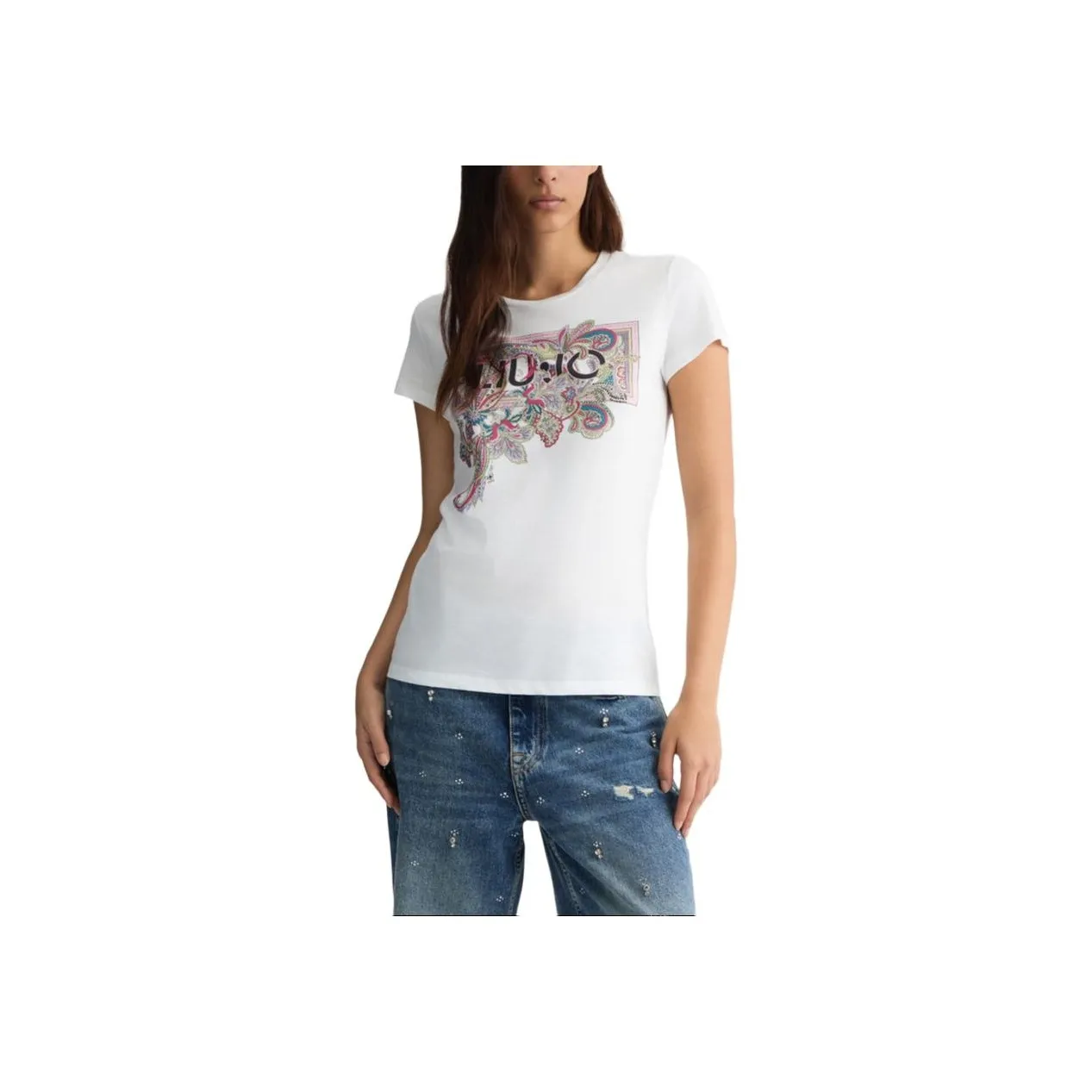 Liu Jo Floral Printed Crewneck T Shirt