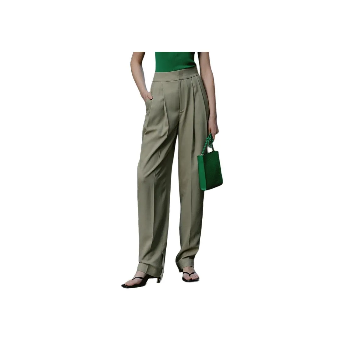 Roselingling Повседневные брюки Женские Lime Green