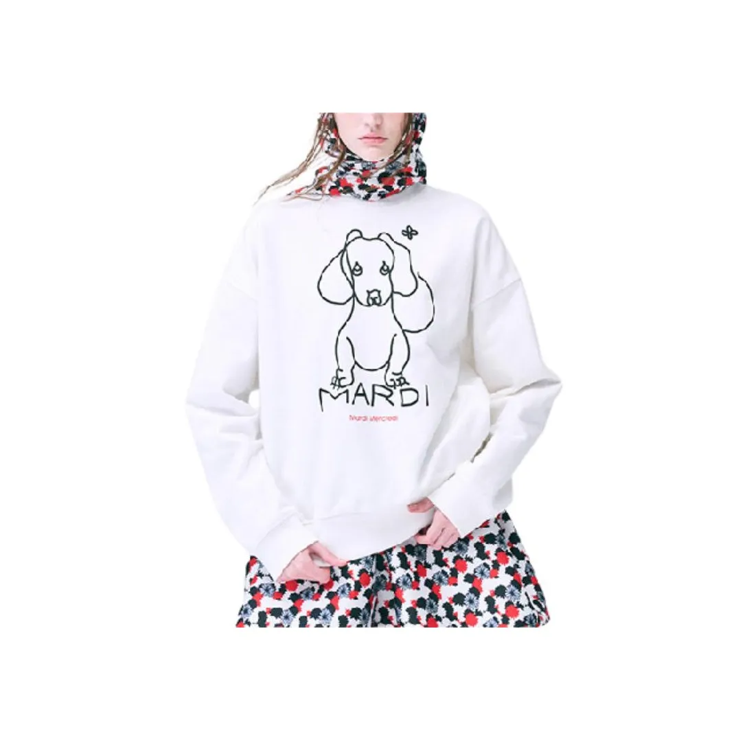 MARDI MERCREDI Мальтезе FW24 Свитшот DDANJI CH.02_Белый черный Свитшот Корейский стиль Женская Белый Черный