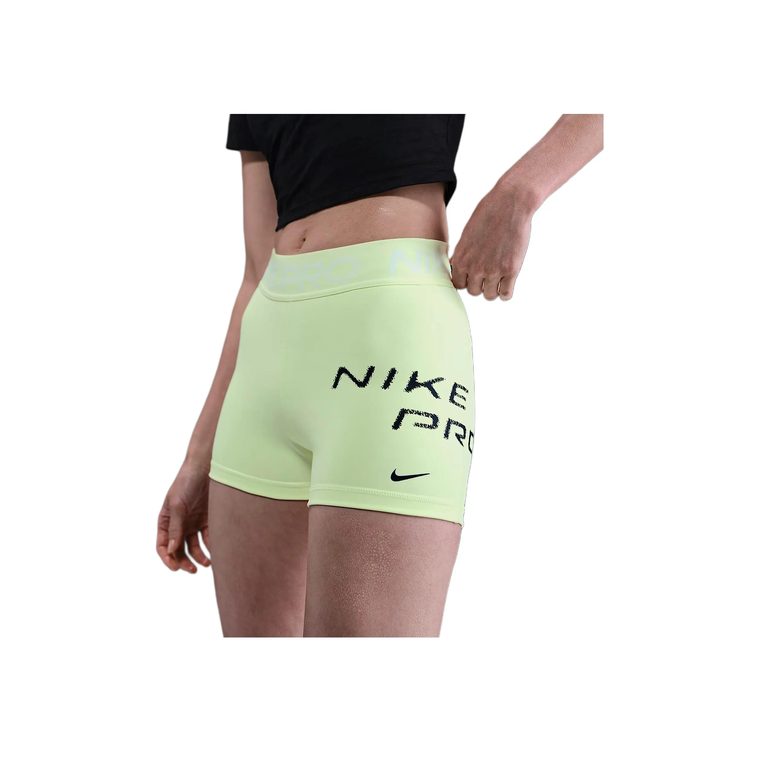 Спортивные шорты Nike женские желто-зеленые