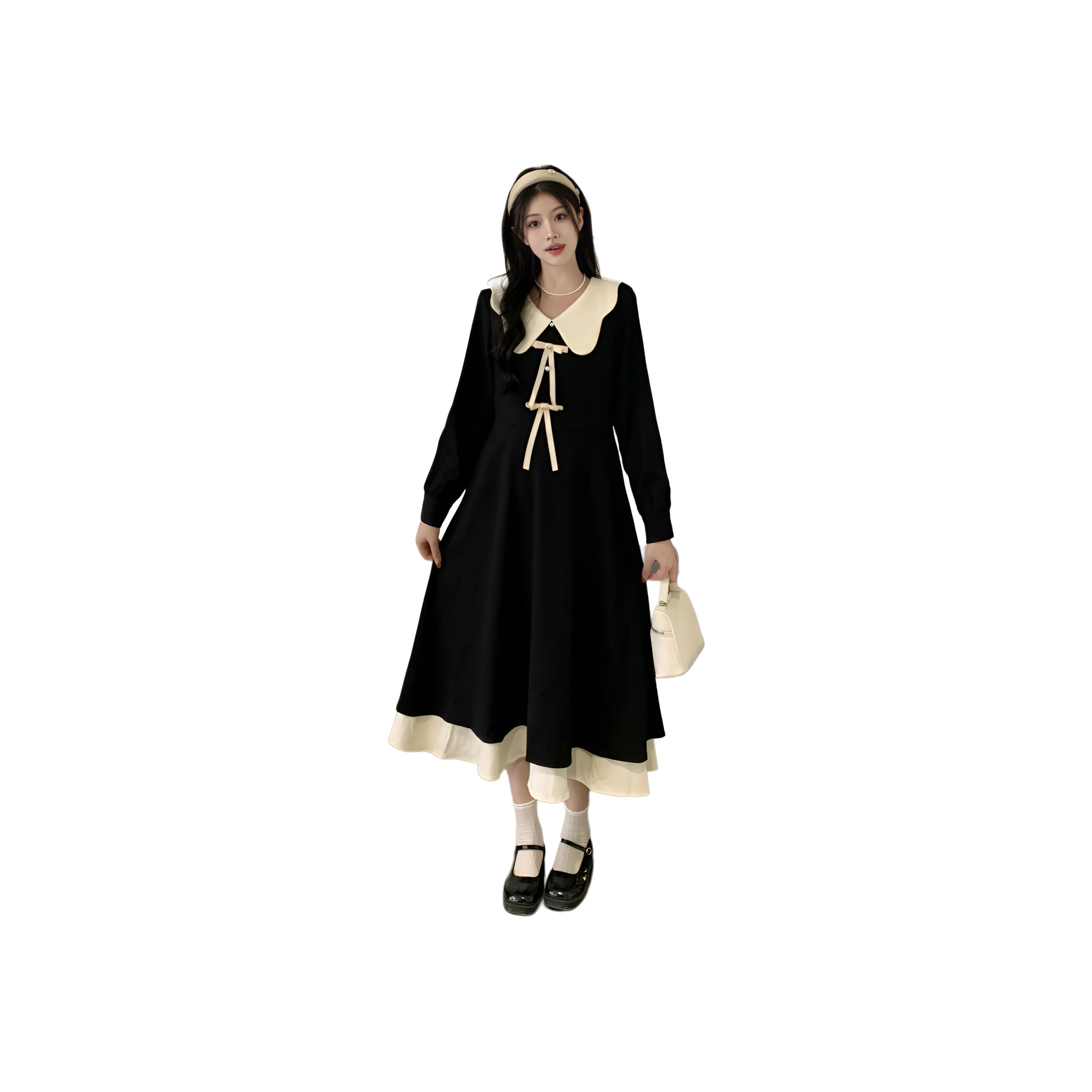 HTHK Длинное платье с длинными рукавами женское