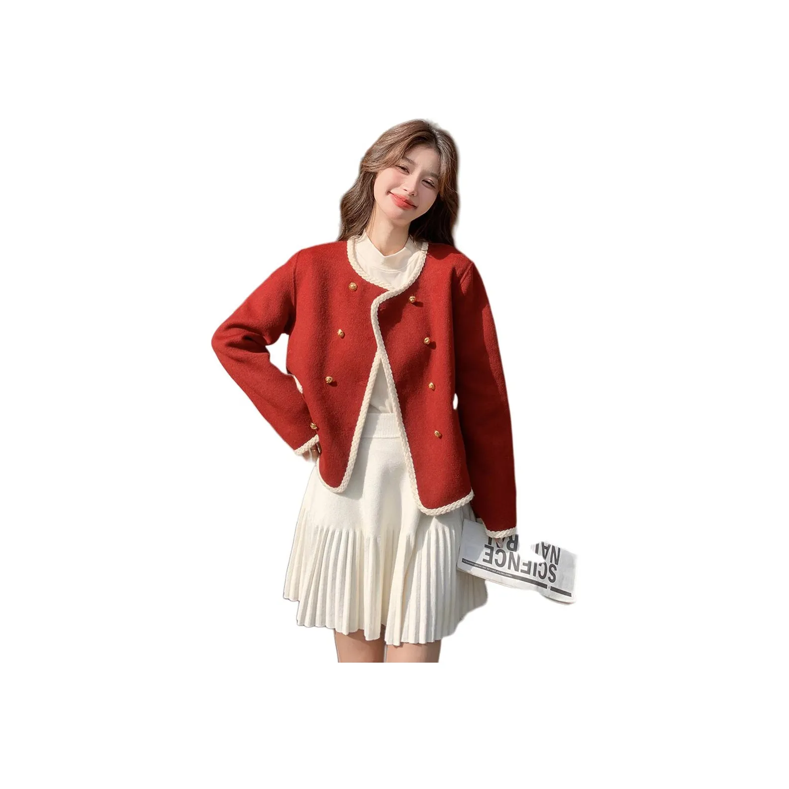 Dippanis Red Women's Short Coat Dippanis Красный Женское Короткое Пальто