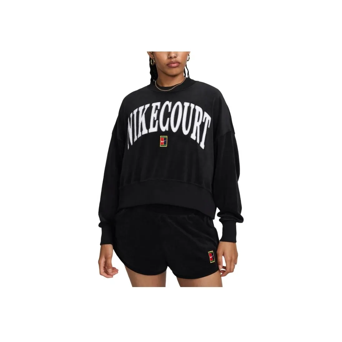 NikeCourt Heritage Women's Over-Oversized Crew-Neck Graphic Tennis Sweatshirt