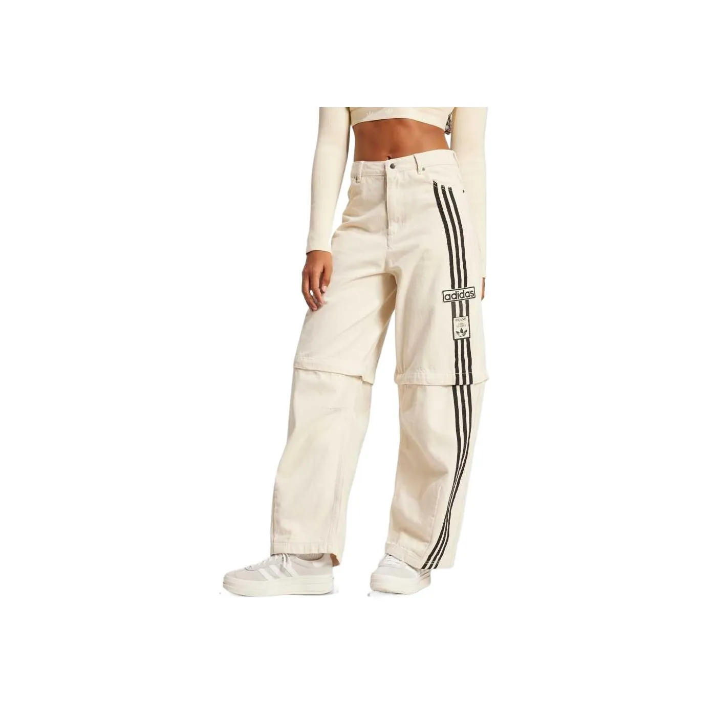 Adidas Originals ADIBREAK SS25 Jeans Women's Natural Denim Beige Yellow