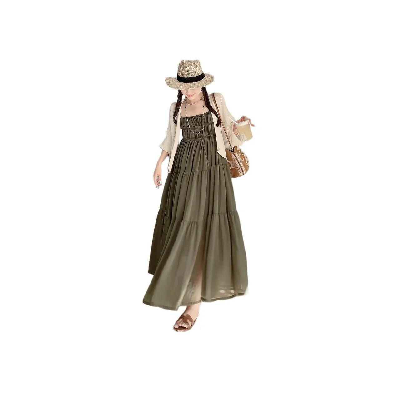 MEIYANG Оливково-зеленый Женские Слиплатья