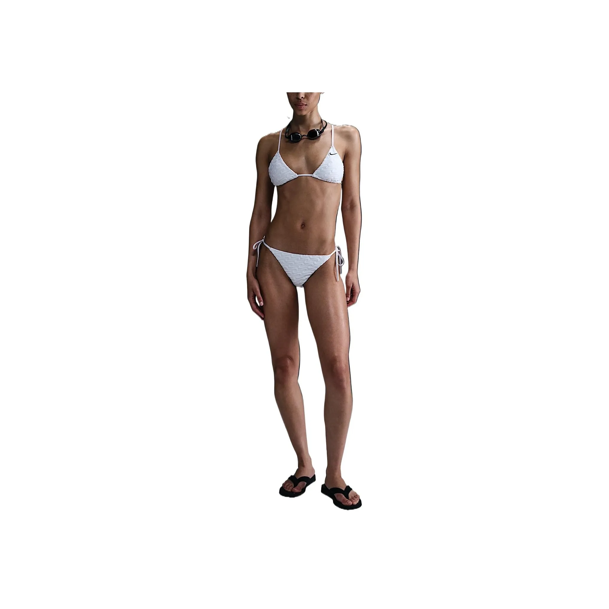 Nike Swim Swoosh Link Women's Terry Tie String Bikini Bottom