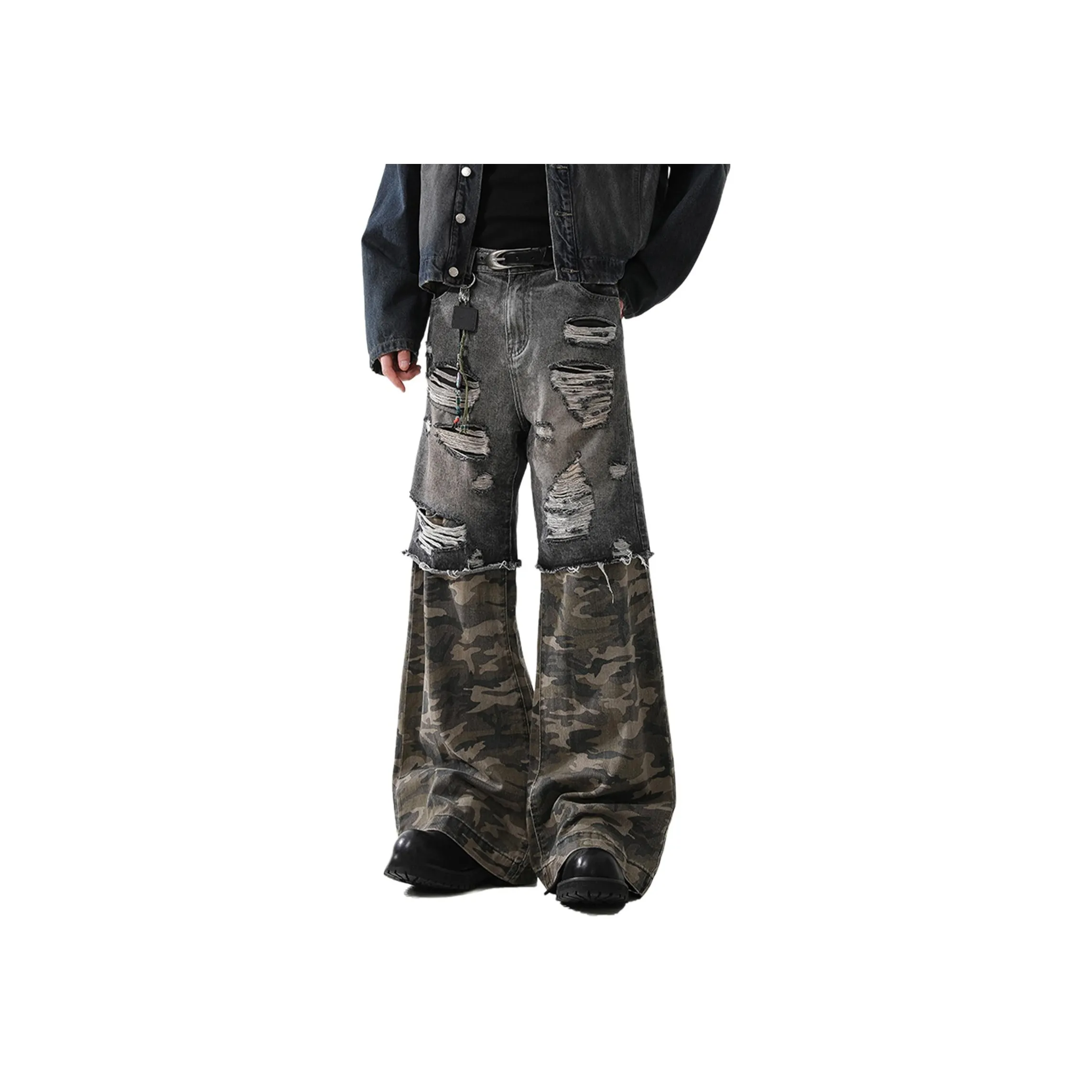 Pirkadat Черно-серый цвет унисекс джинсы