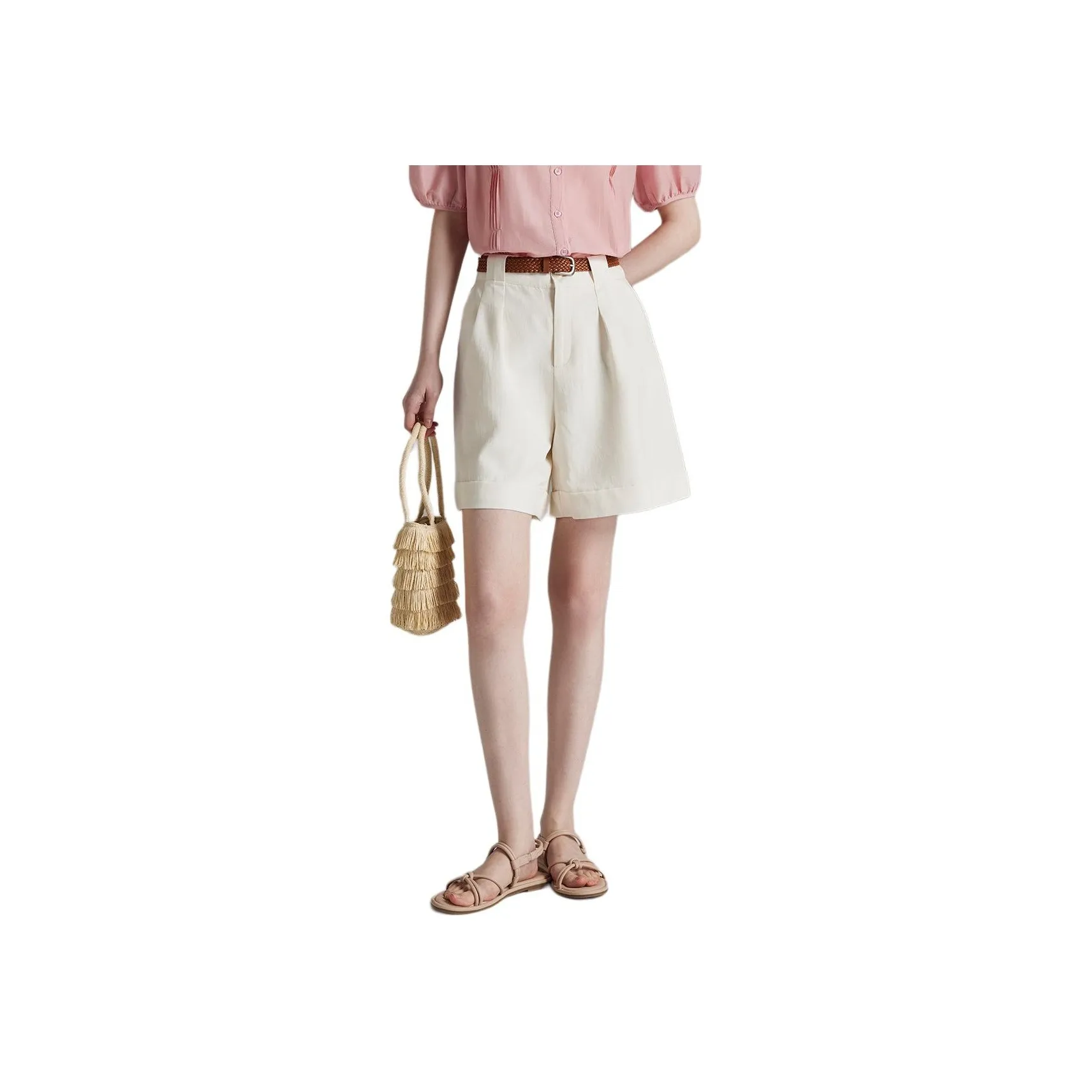 Fog Casual Shorts Women's Ecru