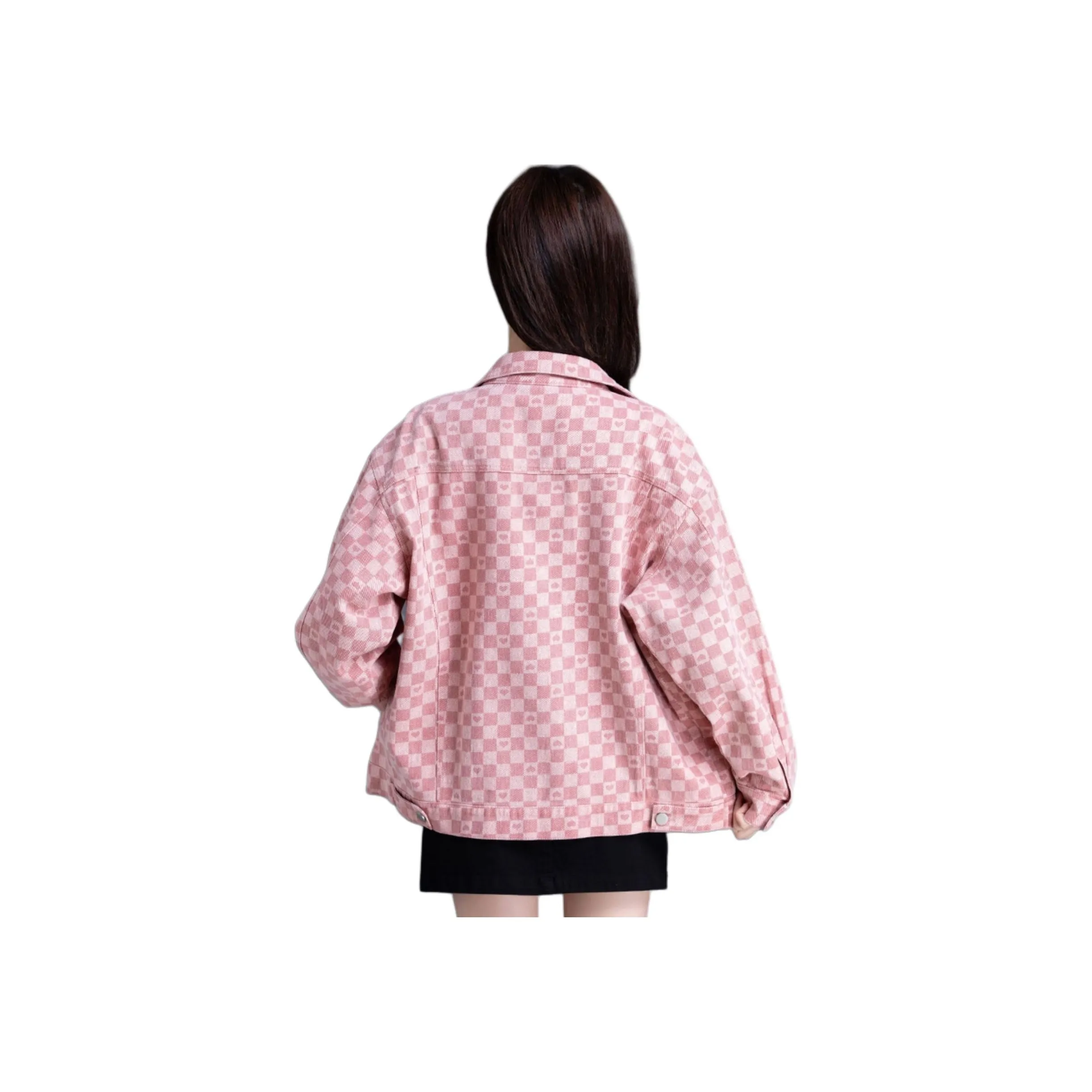 You Cow Me Pants Denim Jacket Women's Pink