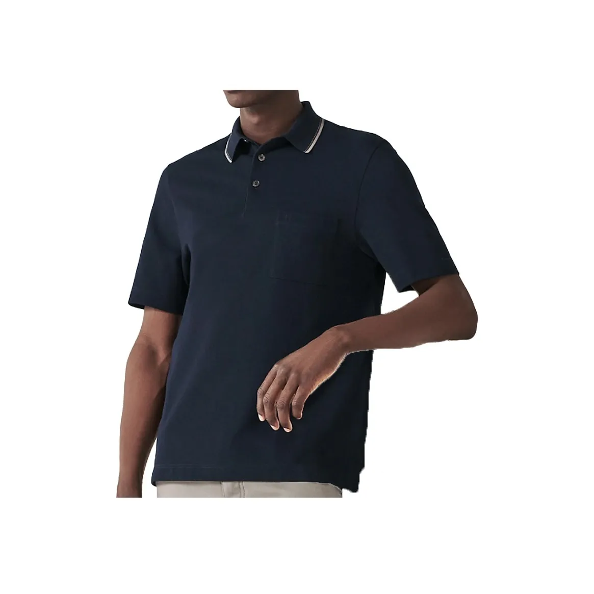 HERMES Polo Shirt Men's Marine Blue