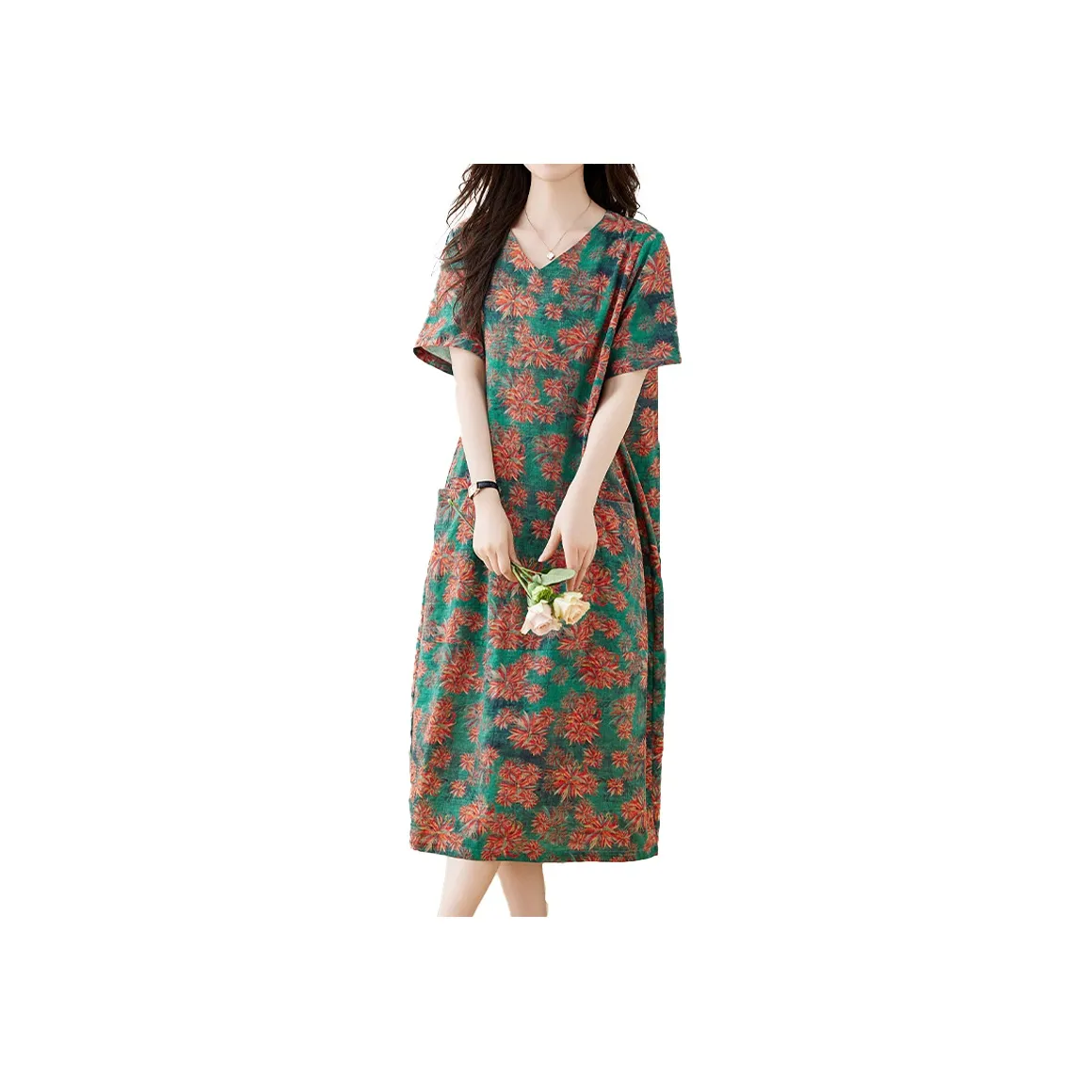 Mapping Short Sleeved Dresses Women's Green