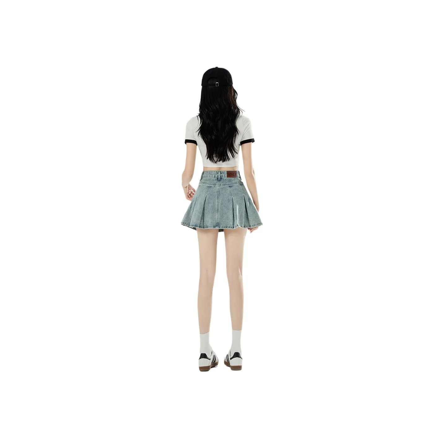 Rose Denim Short Skirts Women's Light Blue