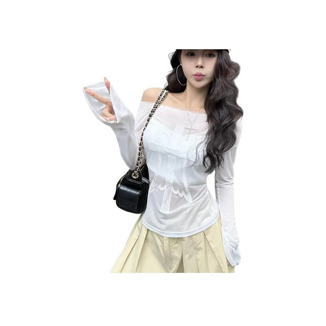 SNZX Белый Солнцезащитный COVER UP Женские T-рубашки