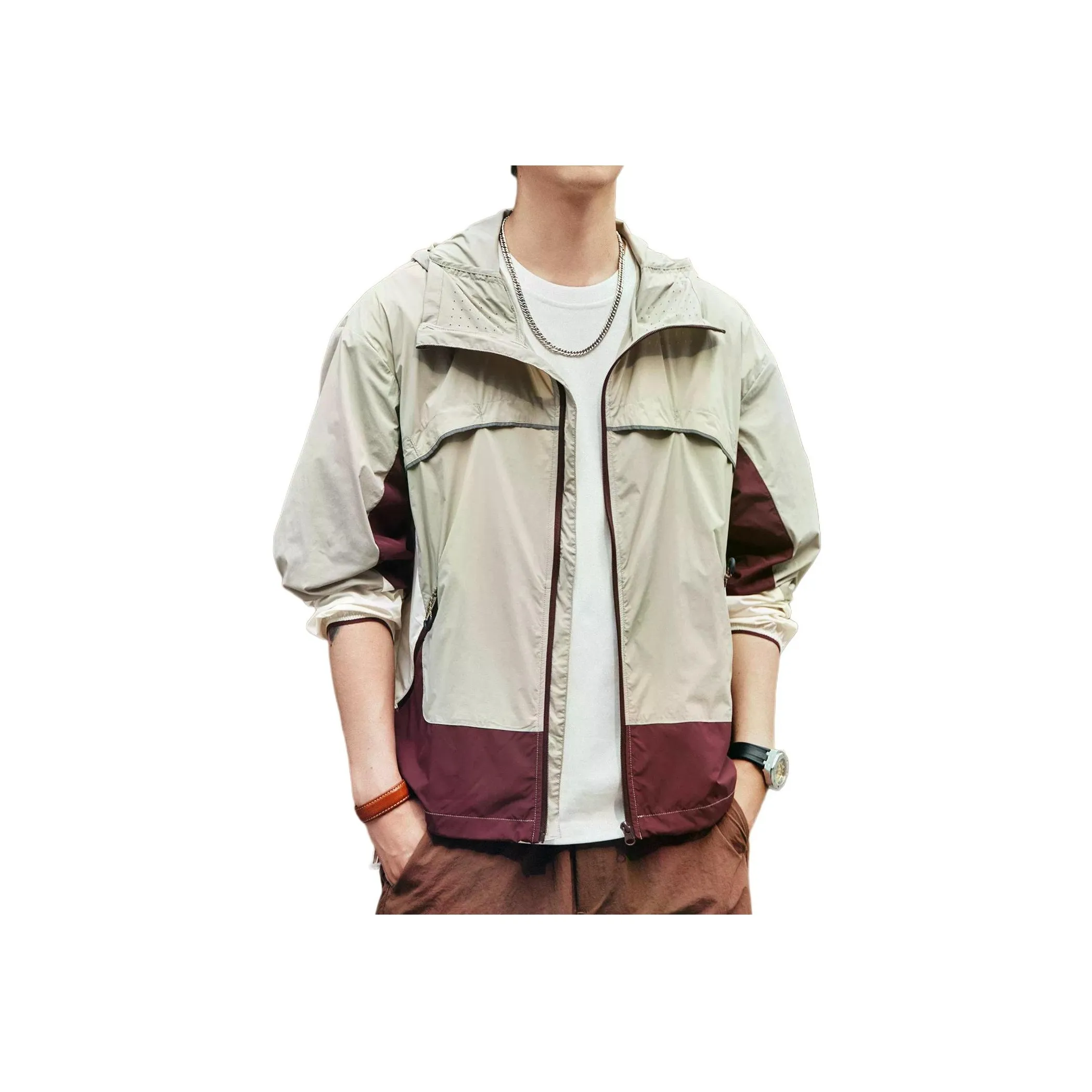 GELANLU Весенний и Осенний тренчкот с капюшоном унисекс