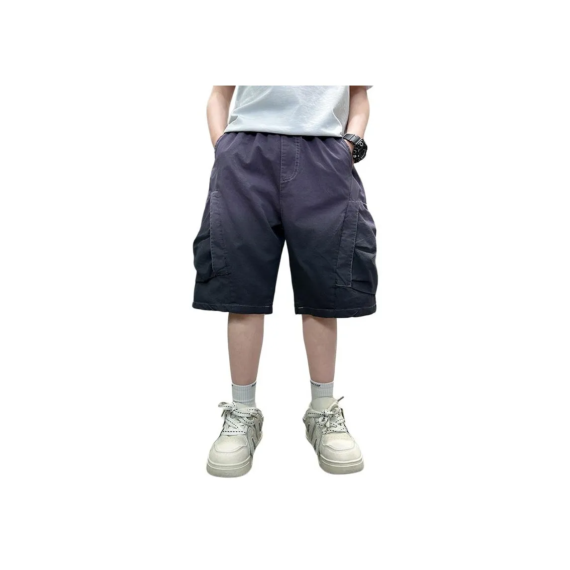 Calfitte Китайская мода Тренд Мальчики Модные Универсальные Удобные Градиентные Капри Штаны Подростки