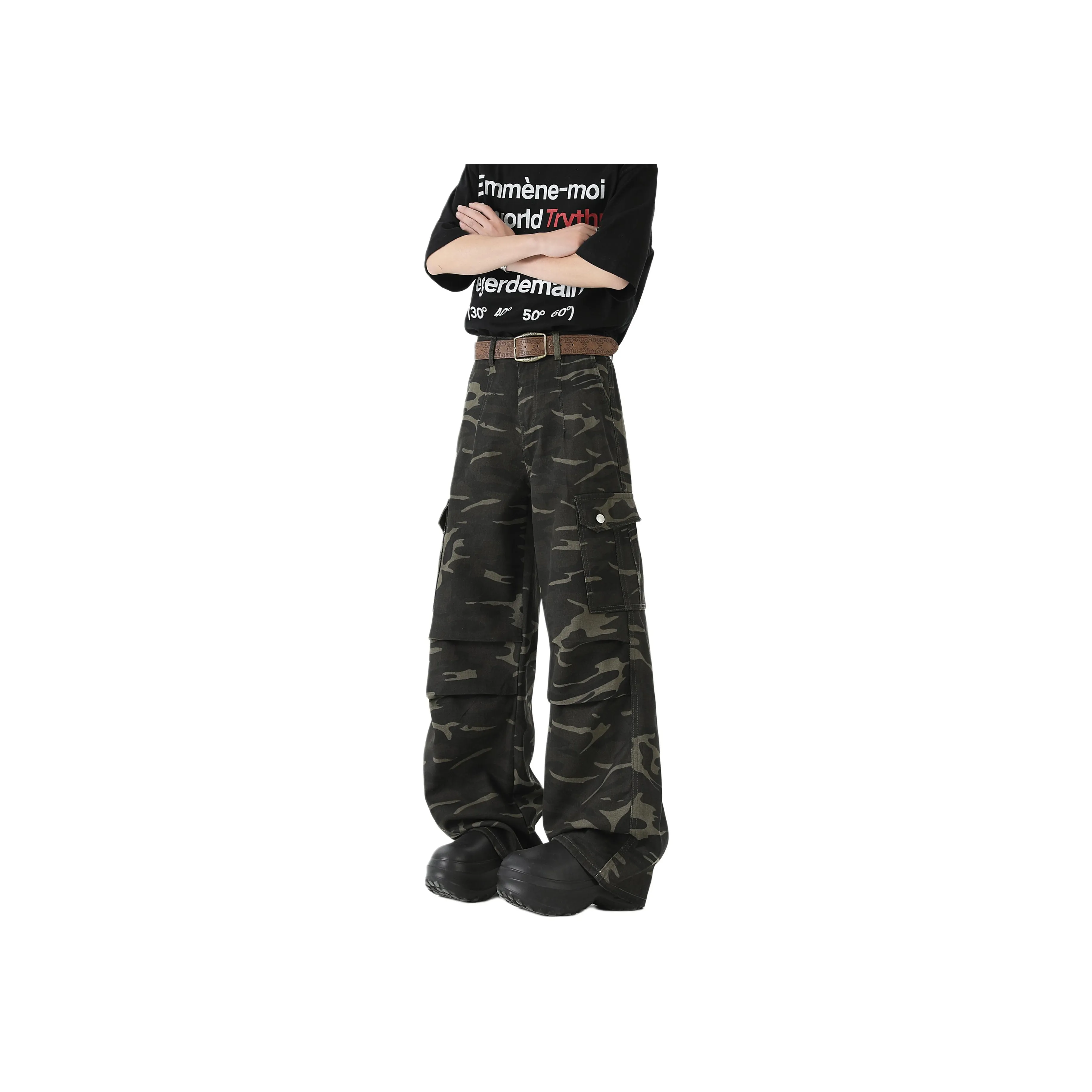 Menglaini Jeans Unisex Camouflage